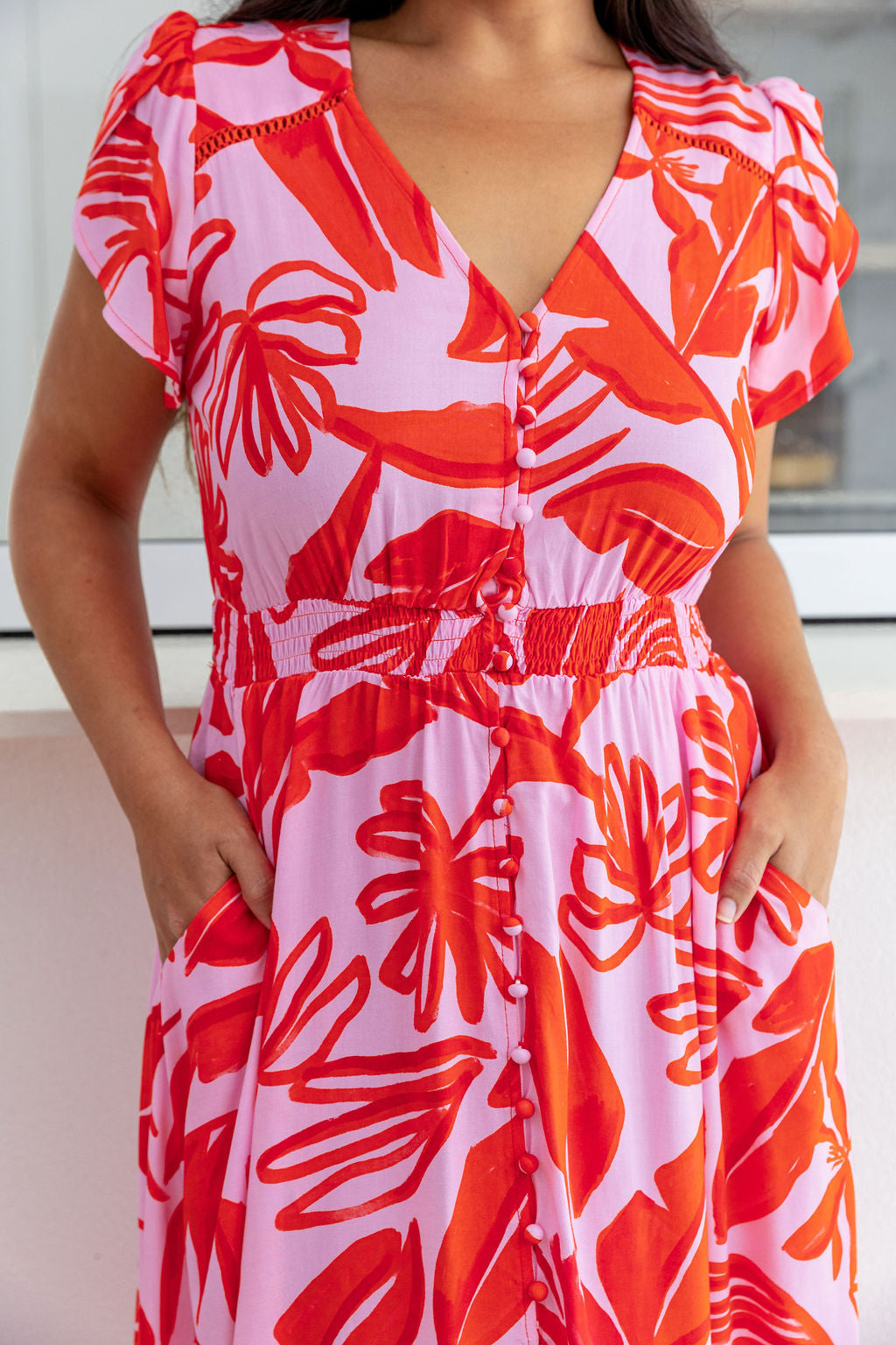Louisa Maxi Dress in Blush Fern