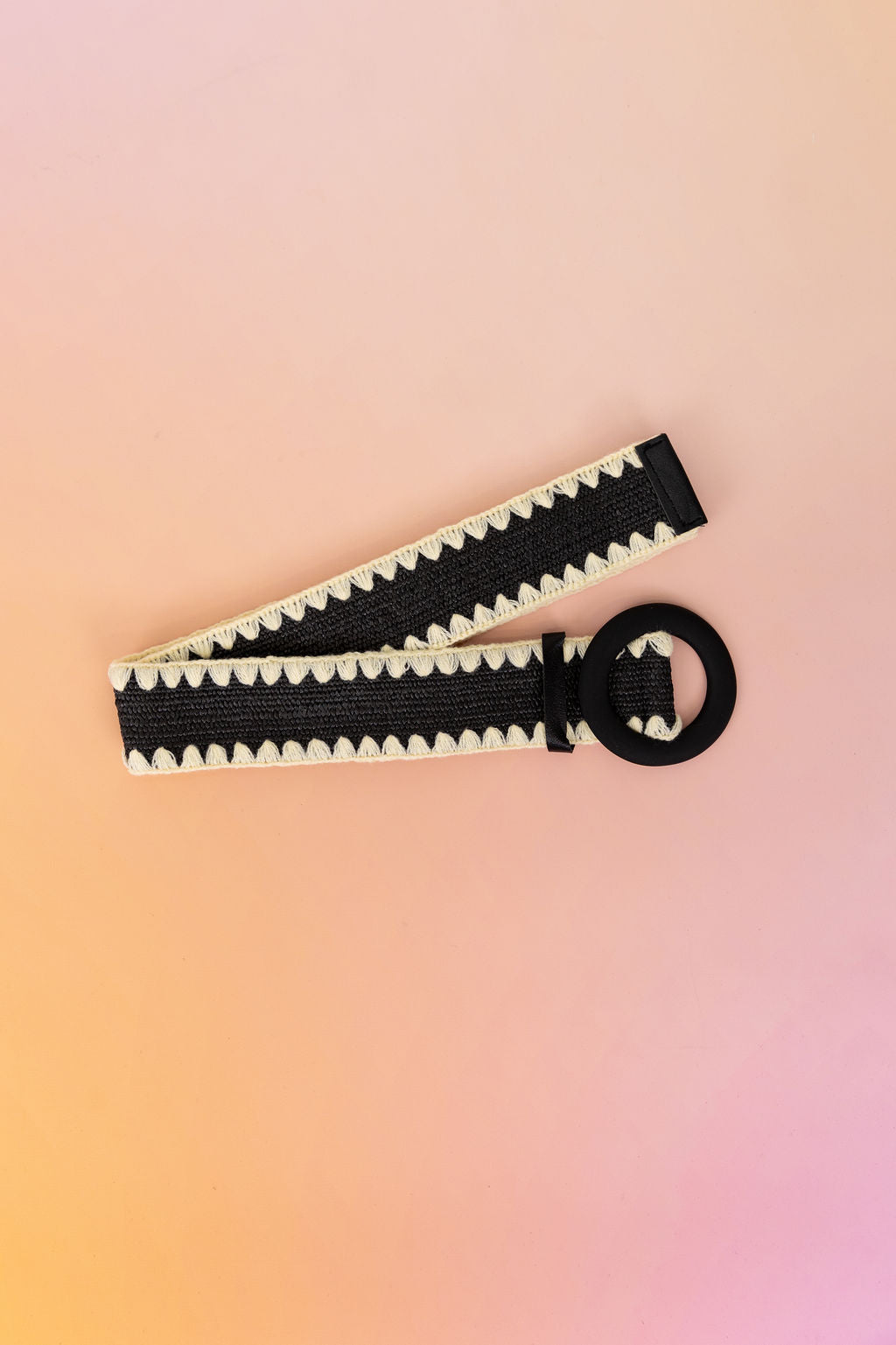 Extra Length Stretch Belt with Black Buckle
