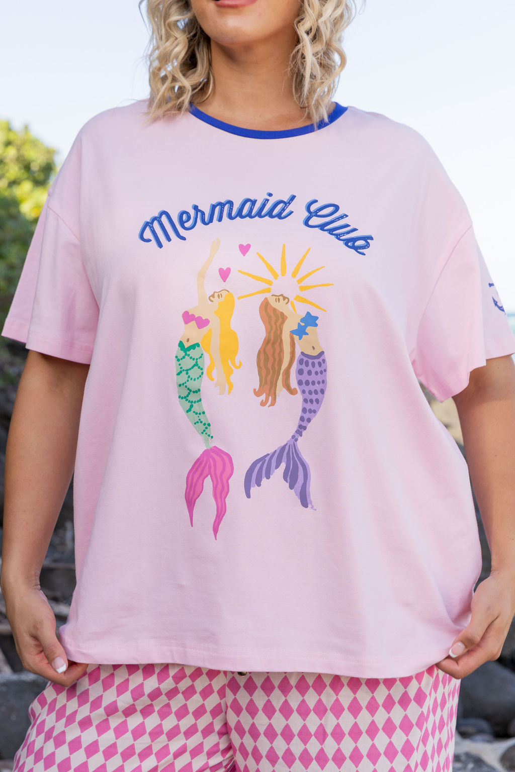 Alfie Oversized Tee in Mermaid Club