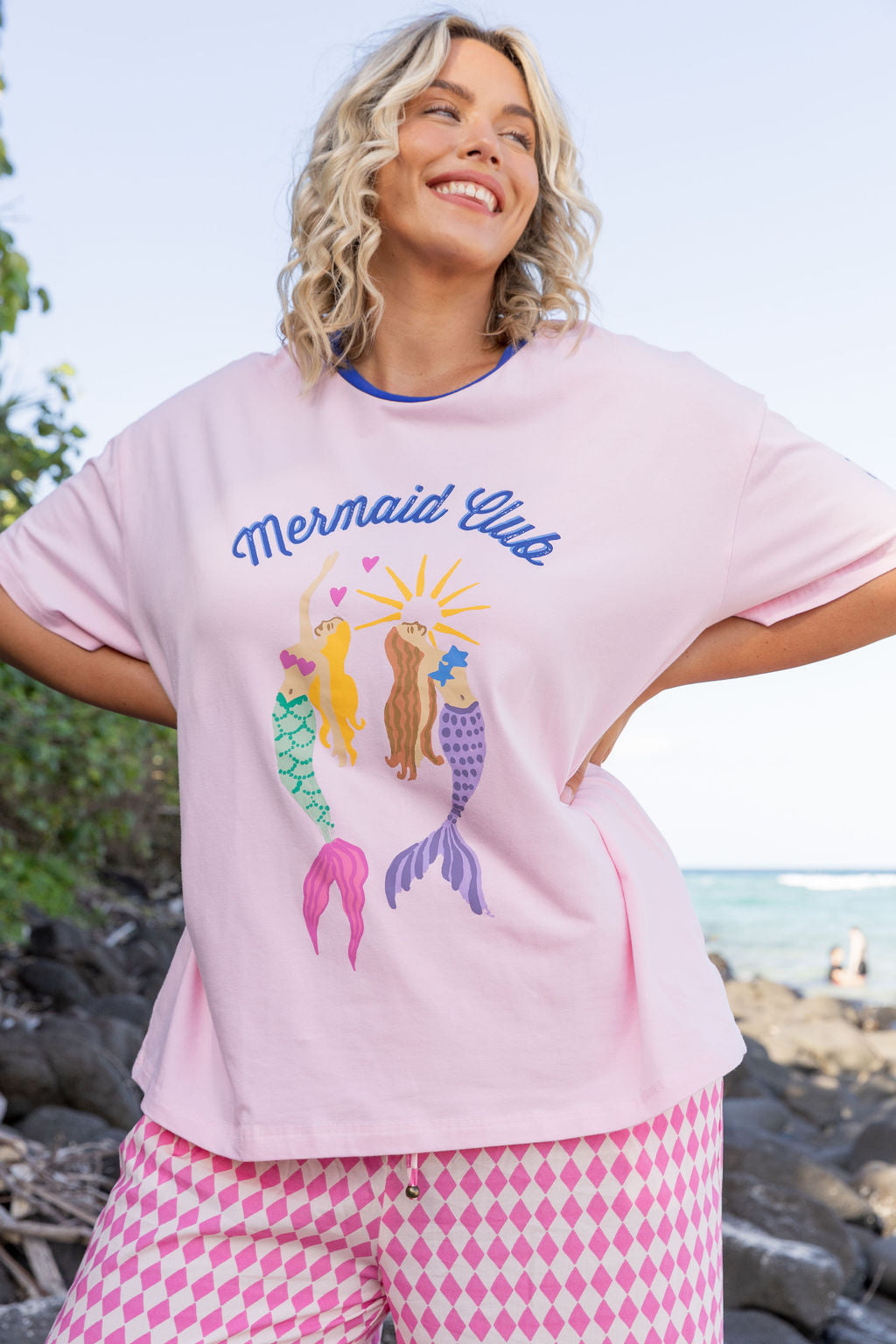 Alfie Oversized Tee in Mermaid Club