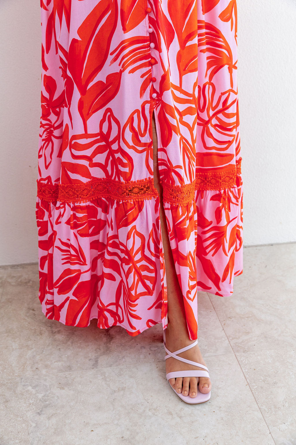 Louisa Maxi Dress in Blush Fern