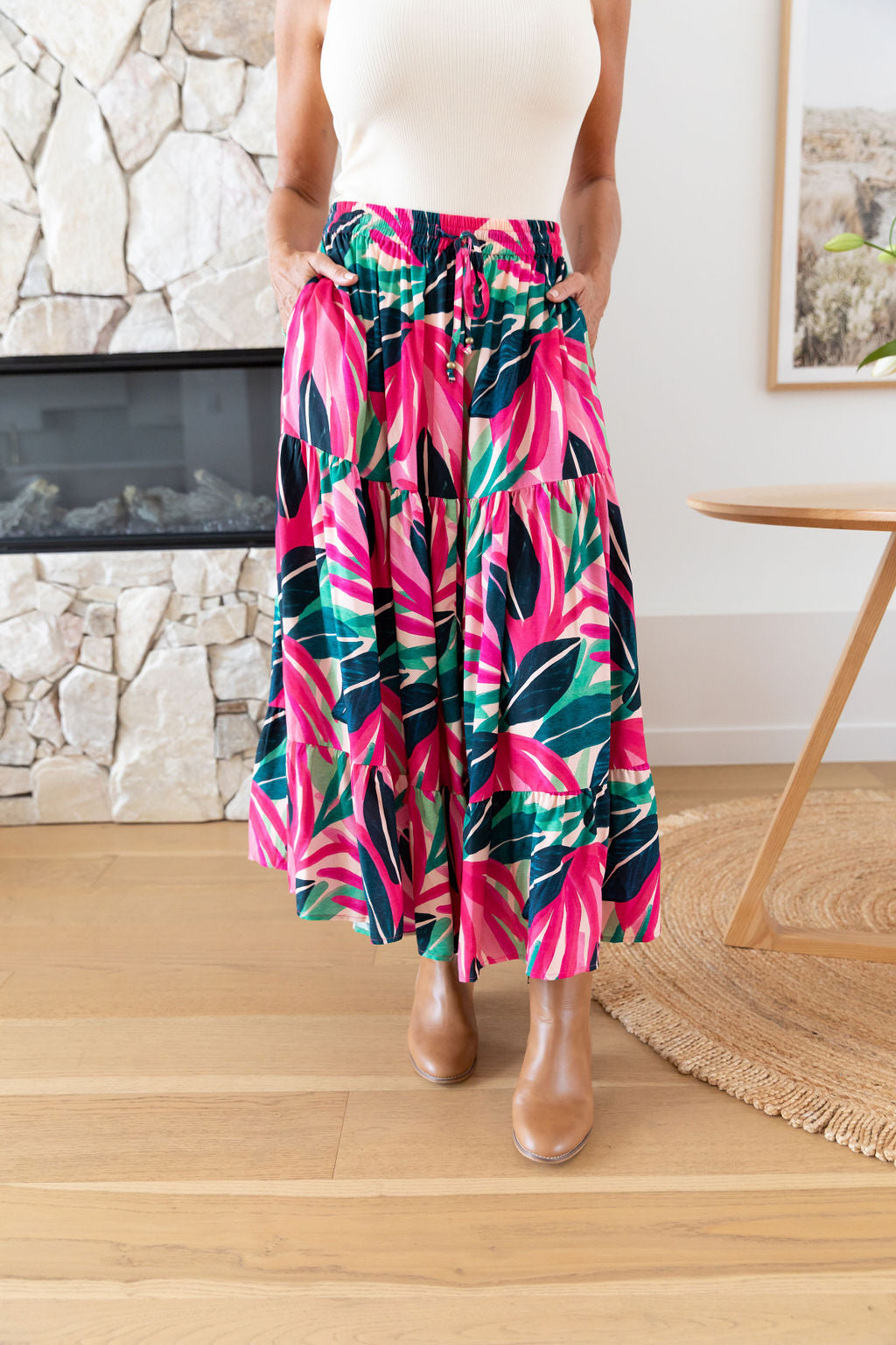 Carrie Skirt in Jungle Pink