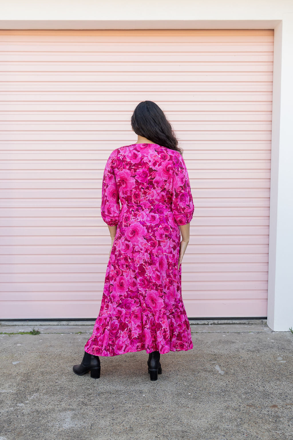 Addison Maxi Dress In Pink Roses