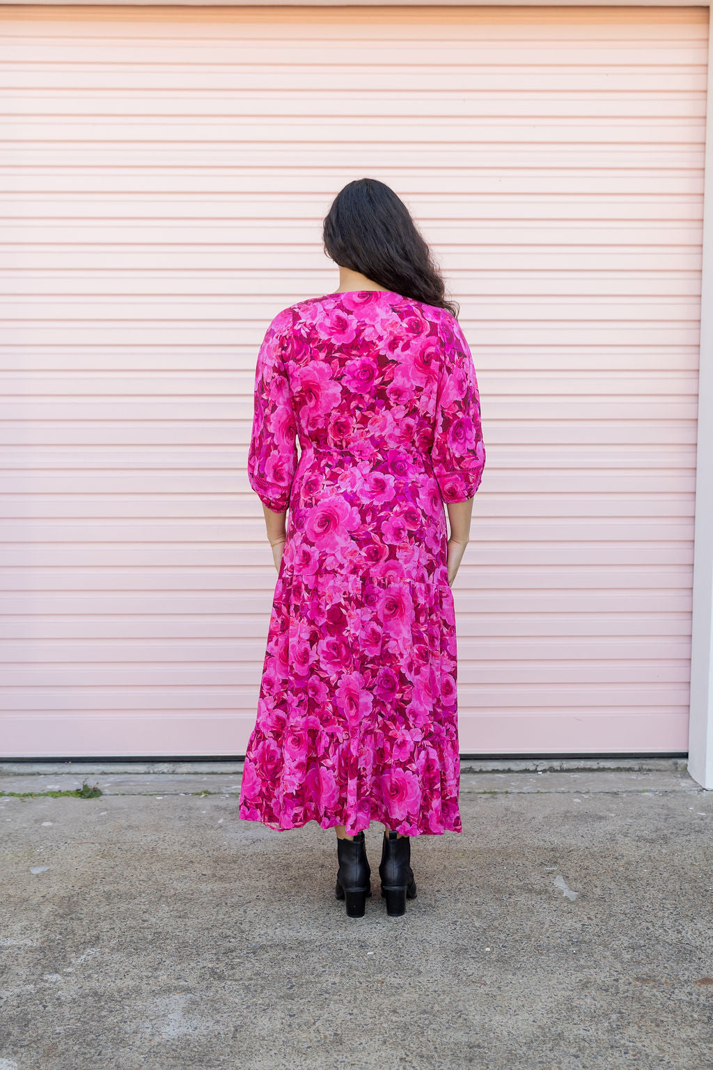 Addison Maxi Dress In Pink Roses