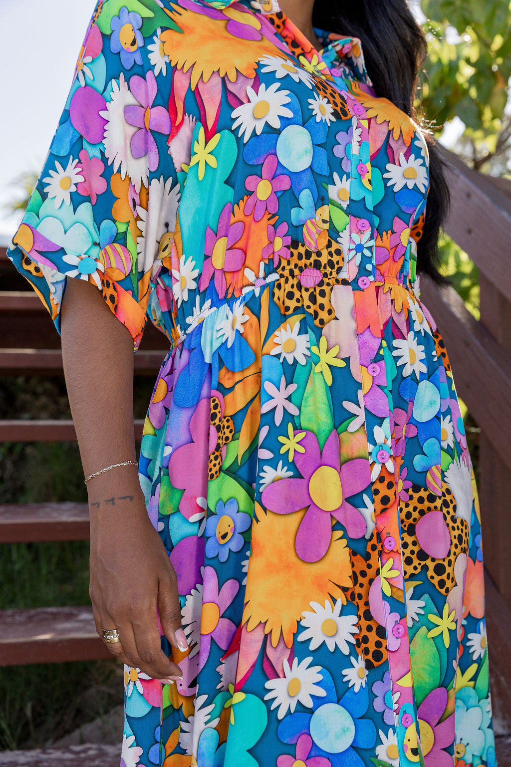 Maddy Midi Dress in Kutopia Floral by Kasey Rainbow