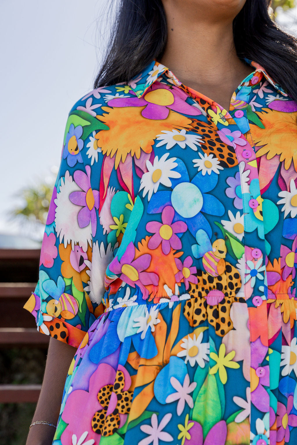 Maddy Midi Dress in Kutopia Floral by Kasey Rainbow