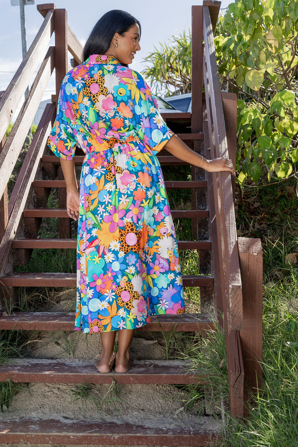 Maddy Midi Dress in Kutopia Floral by Kasey Rainbow