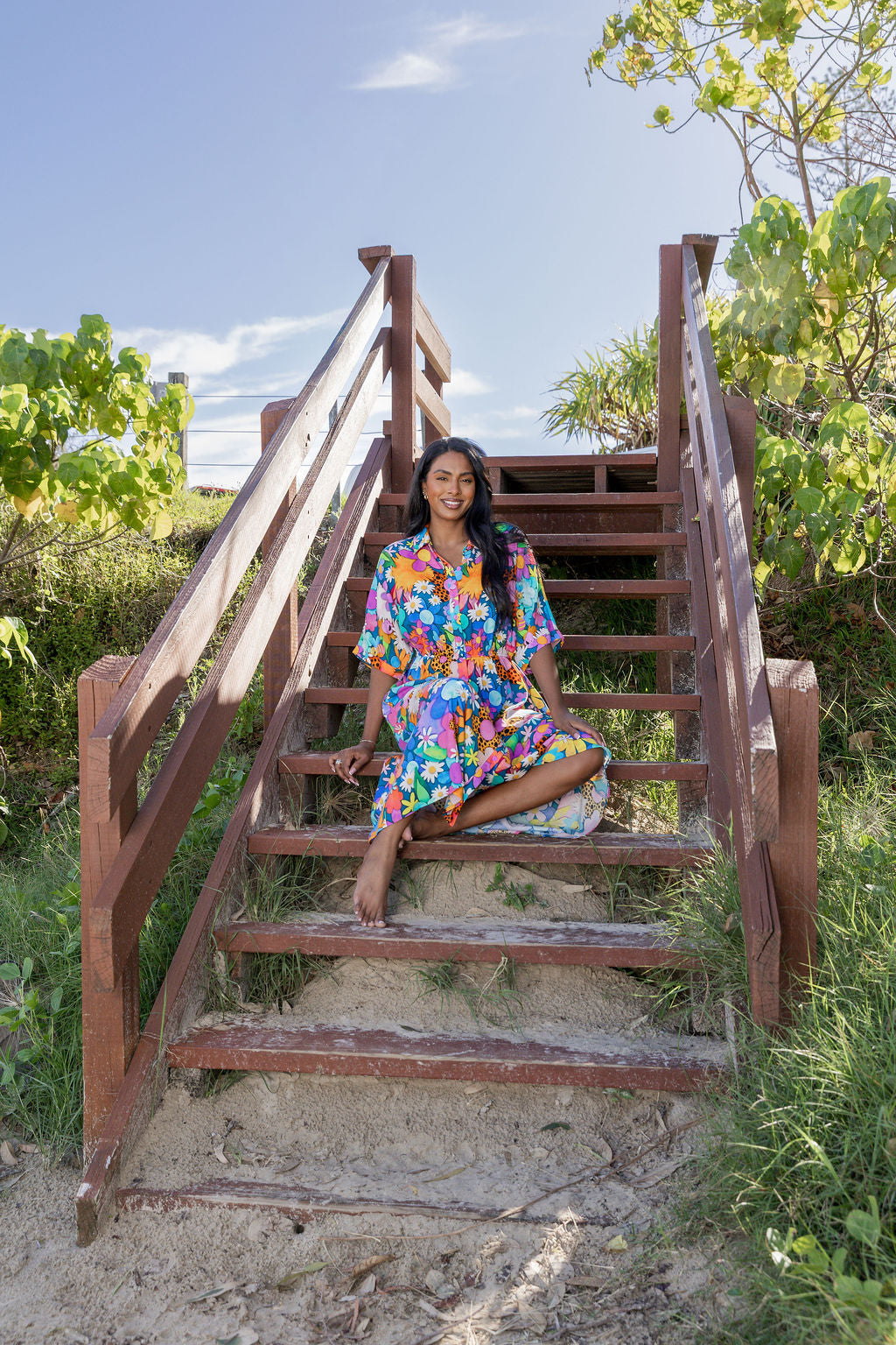 Maddy Midi Dress in Kutopia Floral by Kasey Rainbow