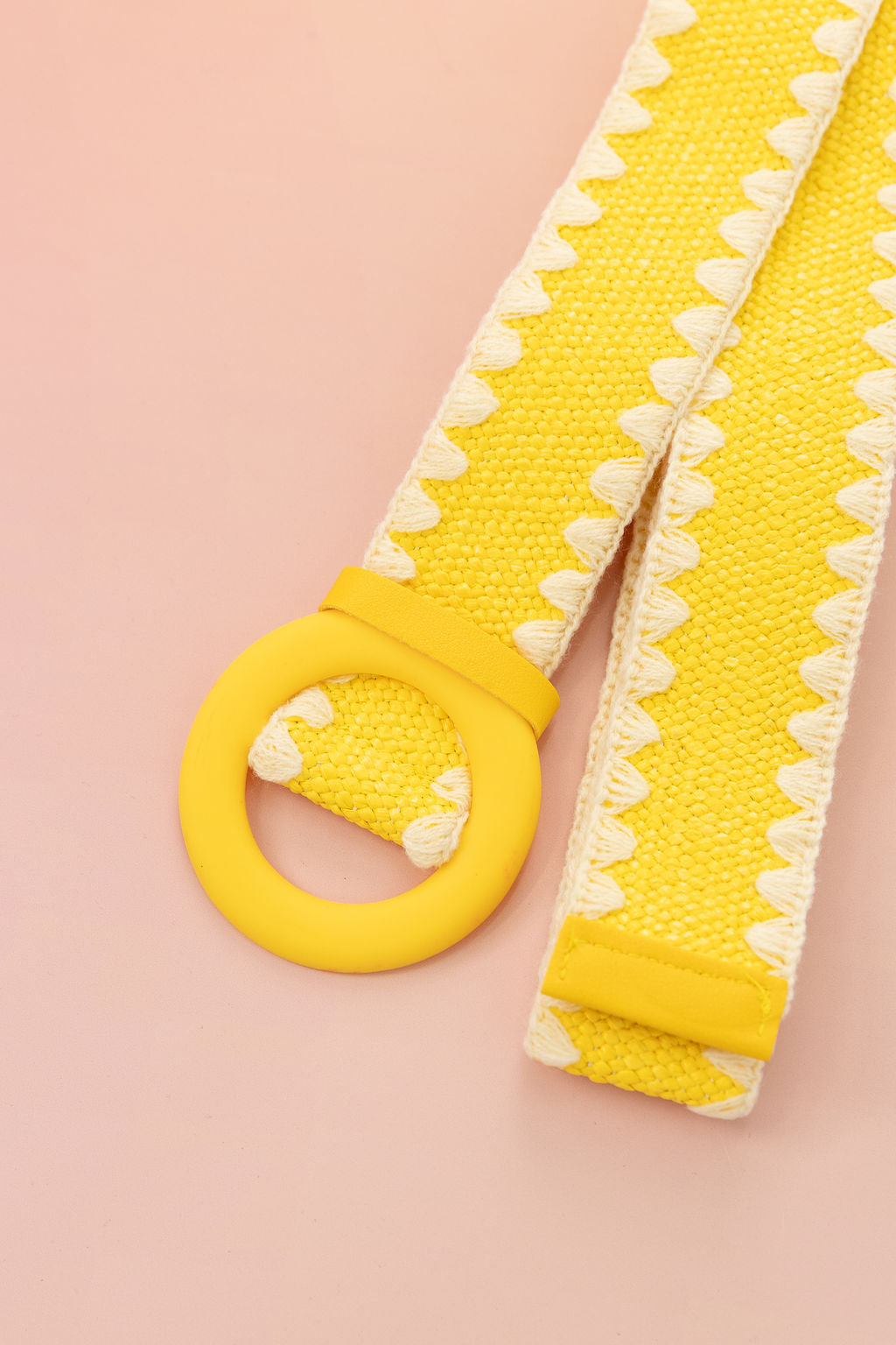 Extra Length Stretch Belt with Yellow Buckle