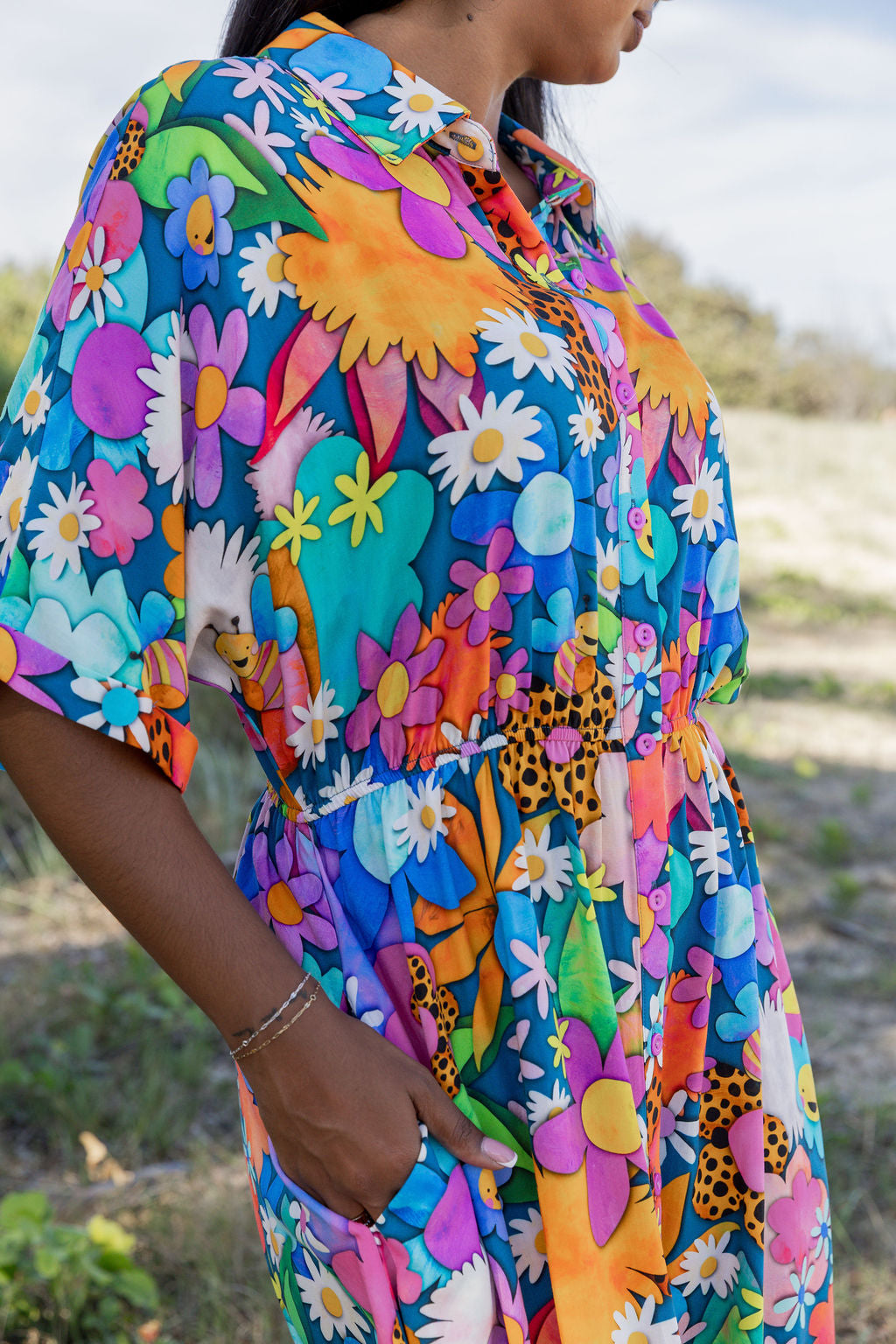 Maddy Midi Dress in Kutopia Floral by Kasey Rainbow