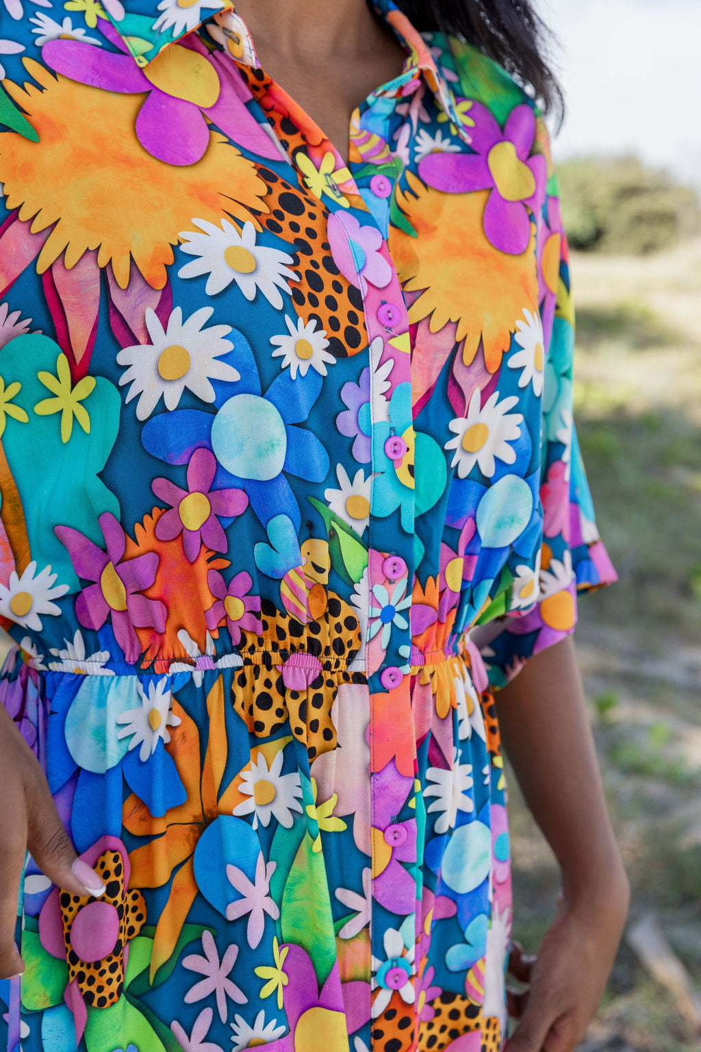 Maddy Midi Dress in Kutopia Floral by Kasey Rainbow