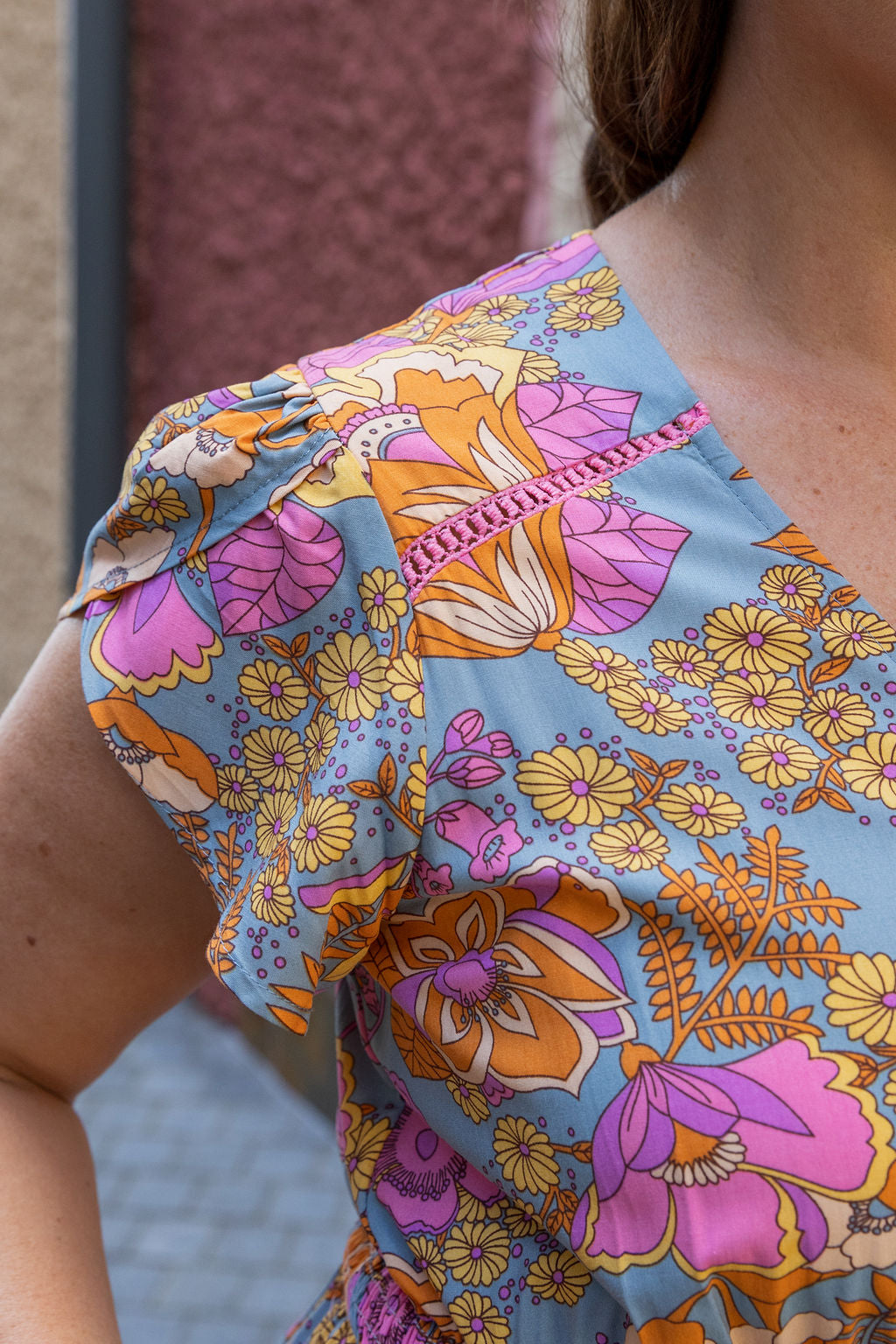 Louisa Maxi Dress in Ash Mixed Floral