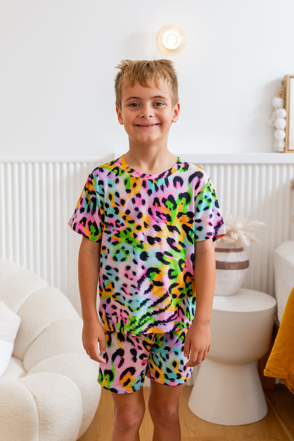 Manifest Kids Top & Shorts Sleepwear Set in Wild Dreams