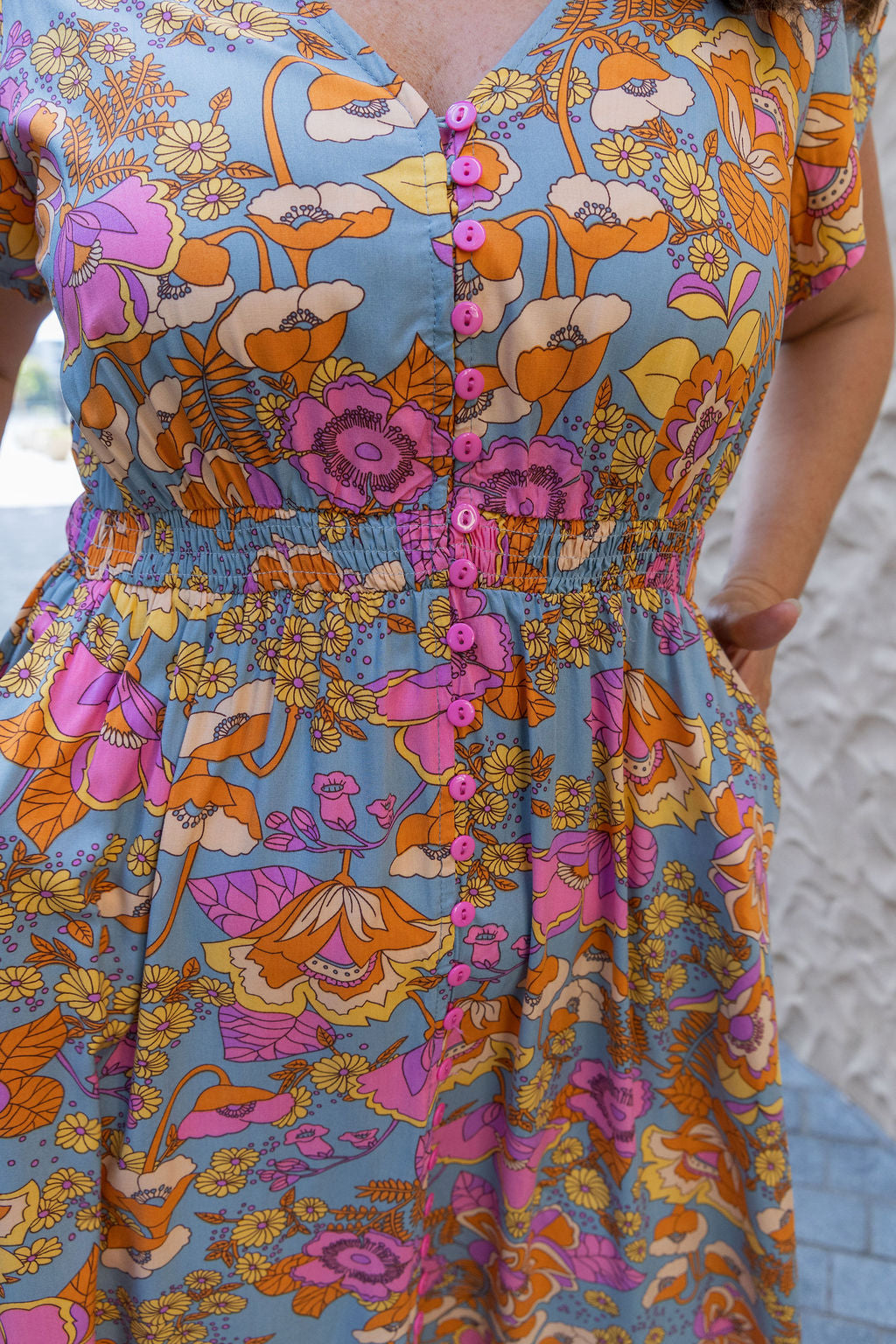 Louisa Maxi Dress in Ash Mixed Floral