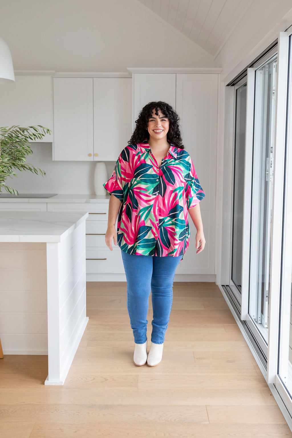 Tammin Shirt in Jungle Pink