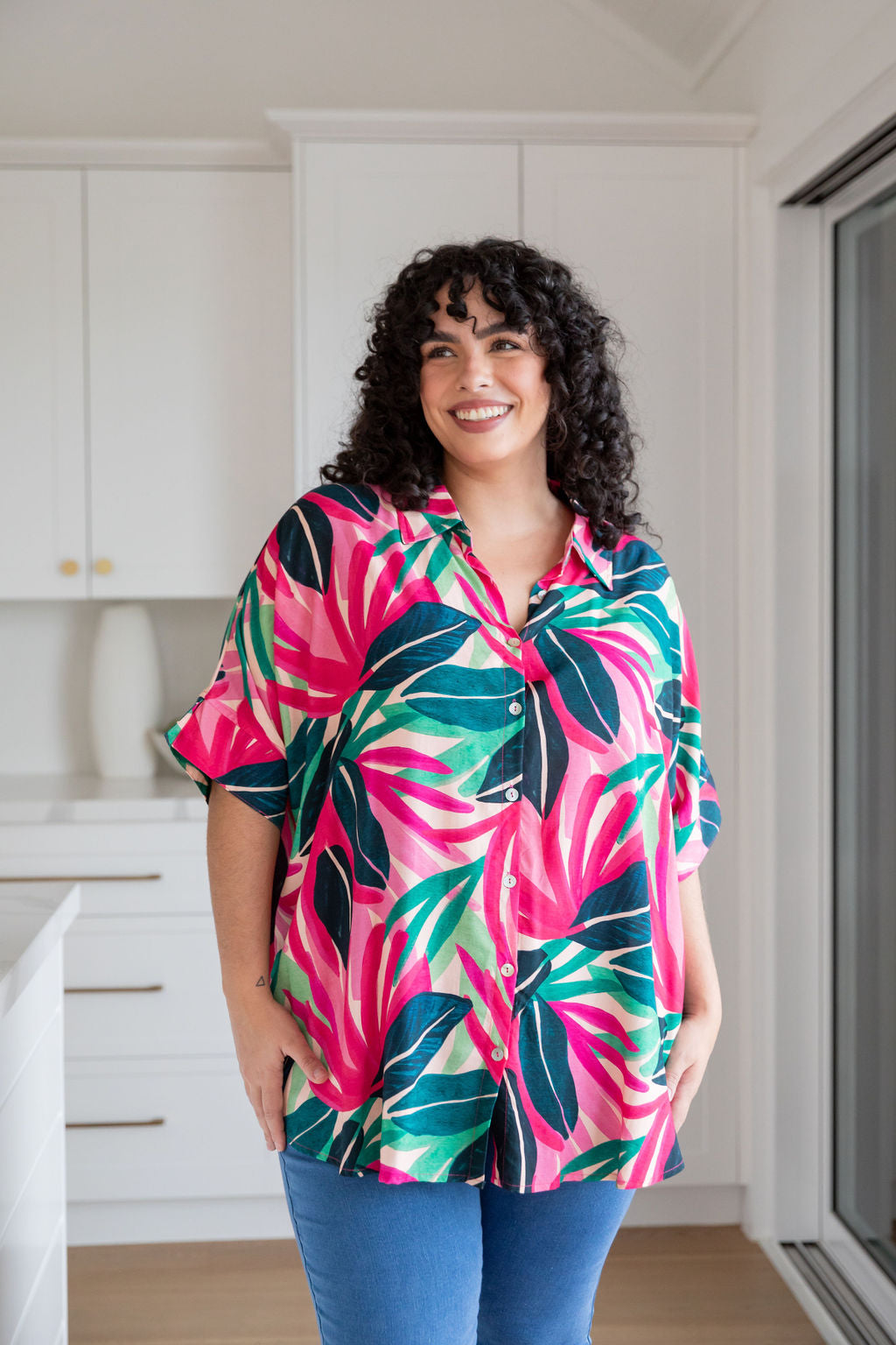 Tammin Shirt in Jungle Pink