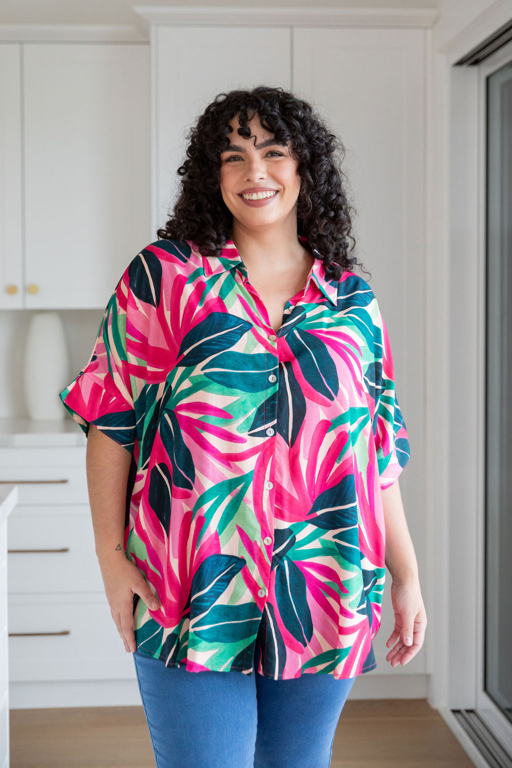 Tammin Shirt in Jungle Pink