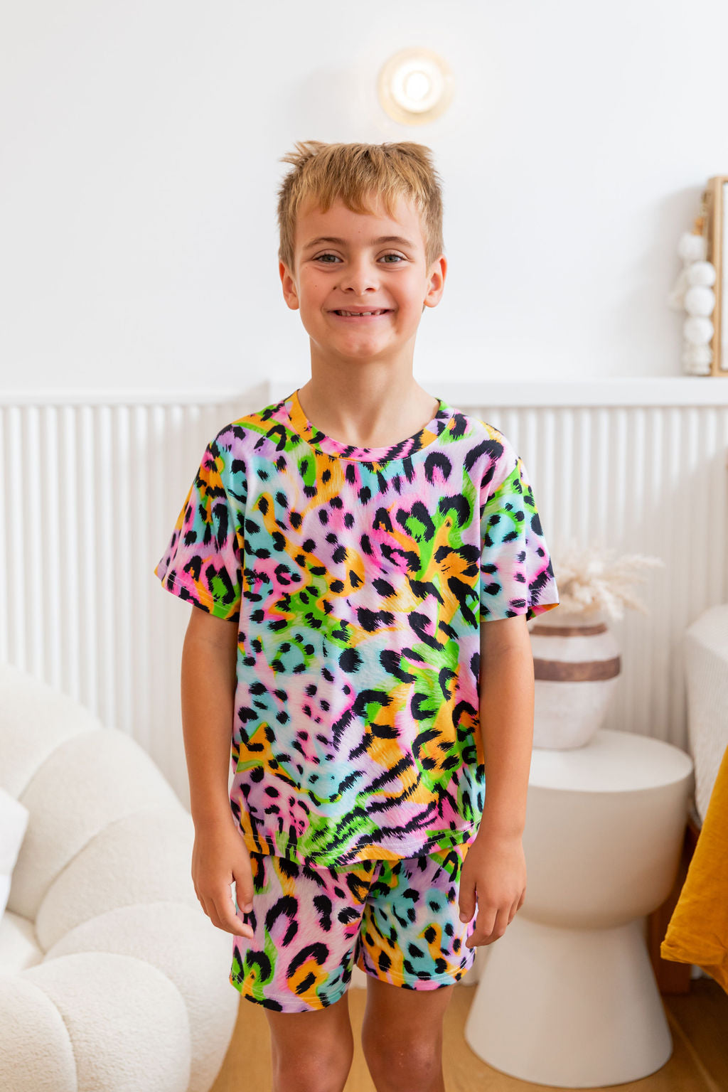 Manifest Kids Top & Shorts Sleepwear Set in Wild Dreams