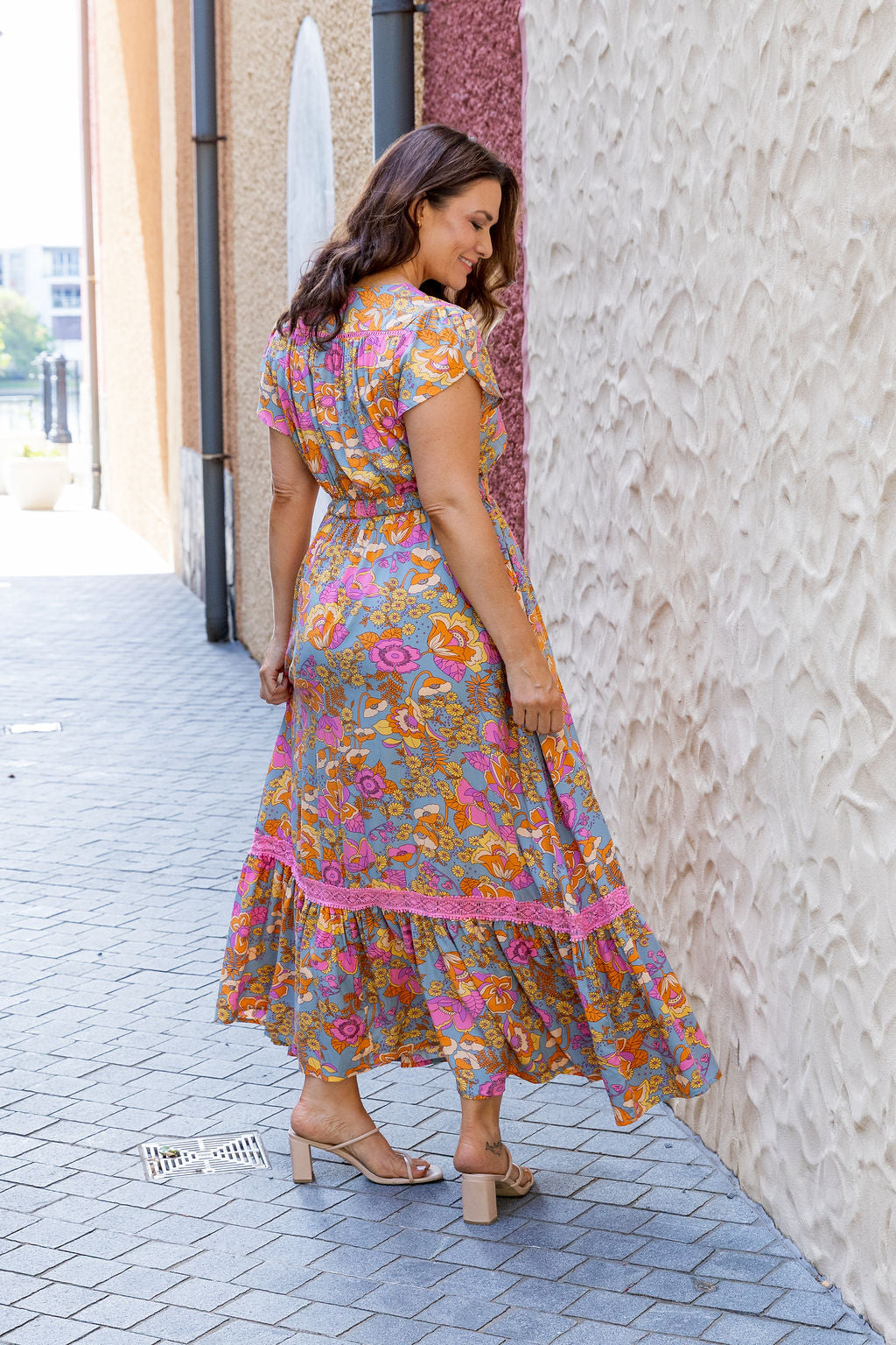 Louisa Maxi Dress in Ash Mixed Floral