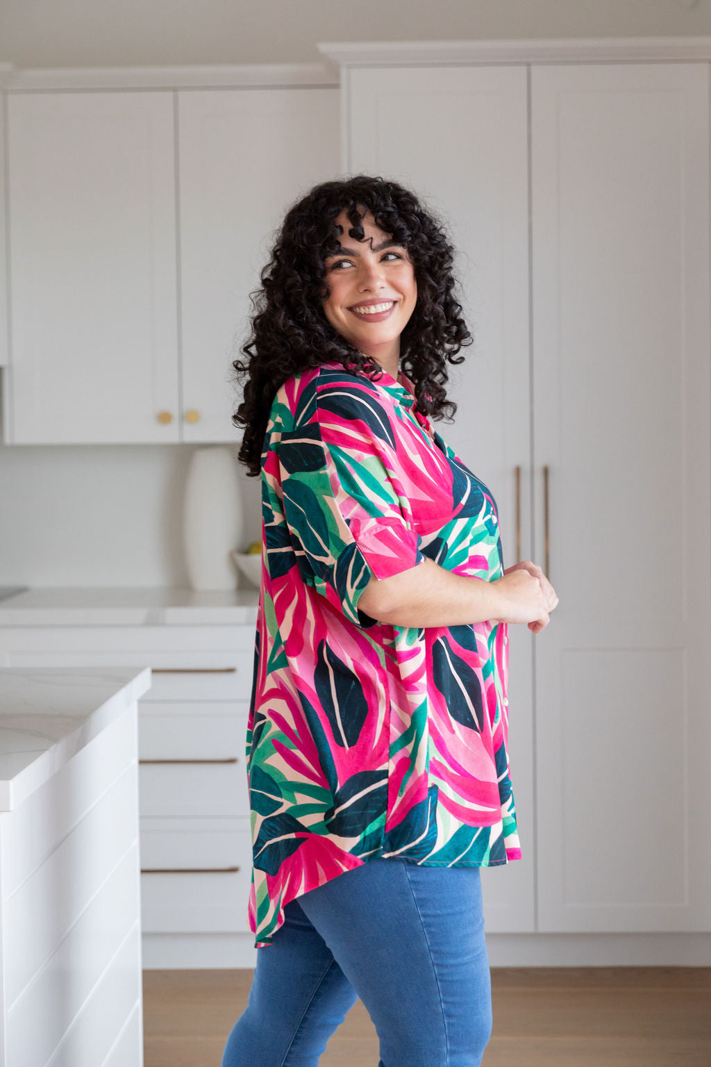 Tammin Shirt in Jungle Pink