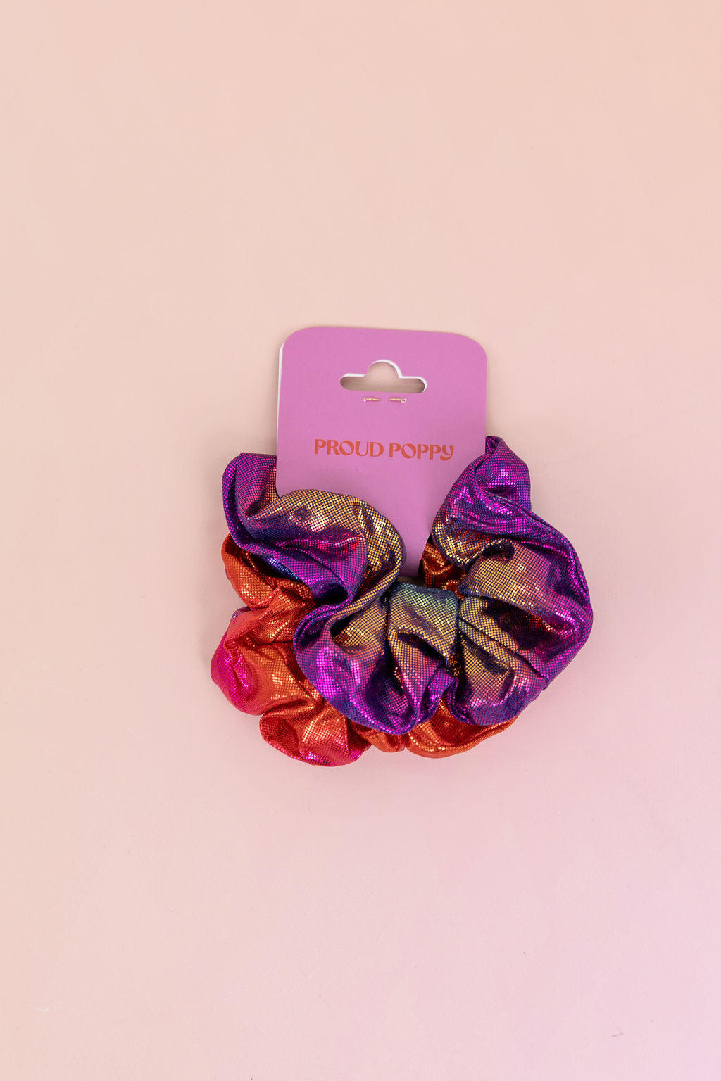 Rainbow Scrunchies – 2 Pack (Red-Orange & Purple)