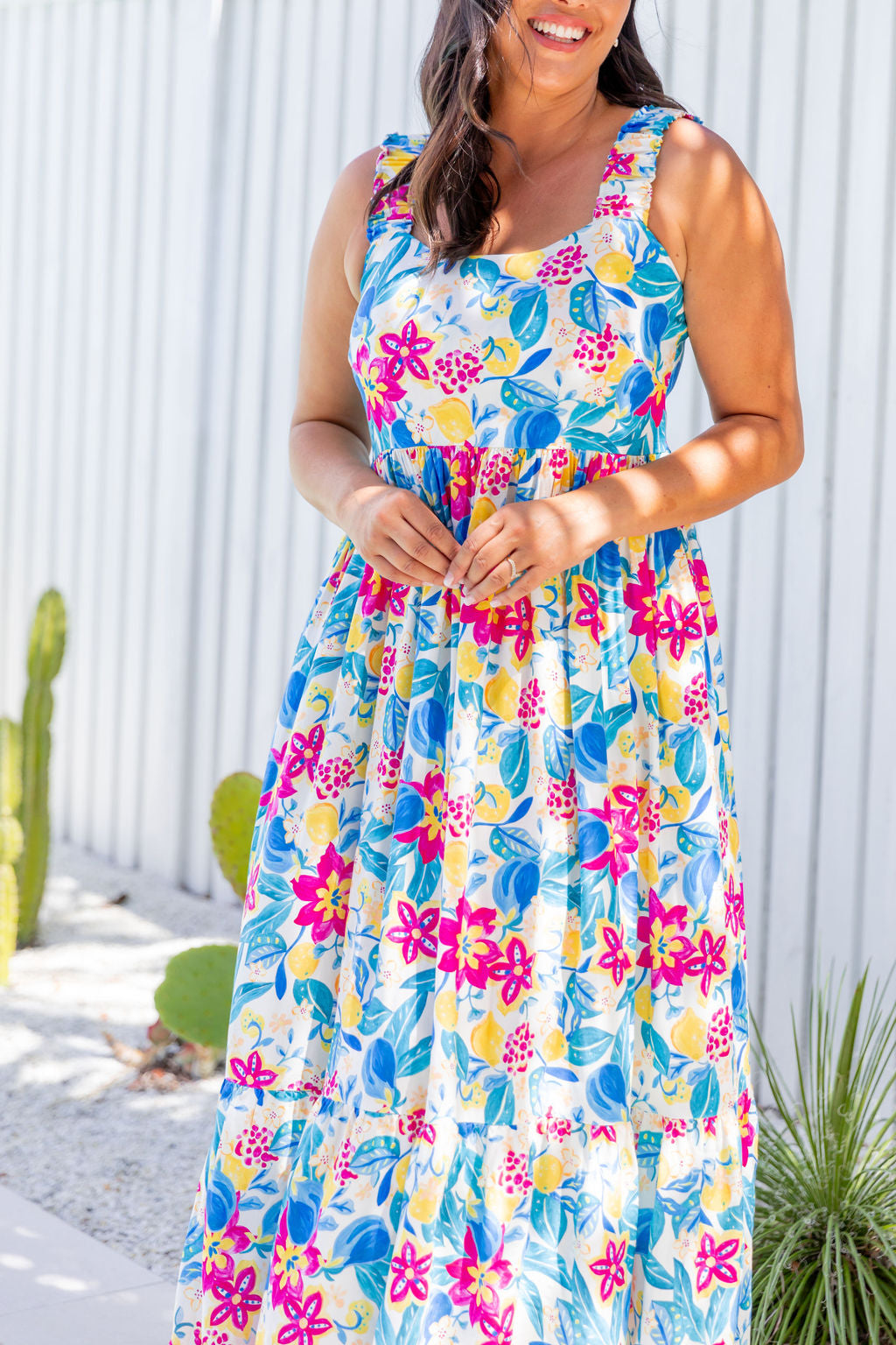 Adele Maxi Dress in Lemon Garden