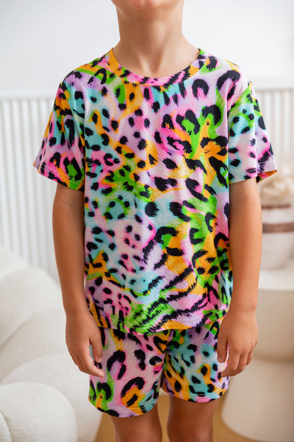 Manifest Kids Top & Shorts Sleepwear Set in Wild Dreams