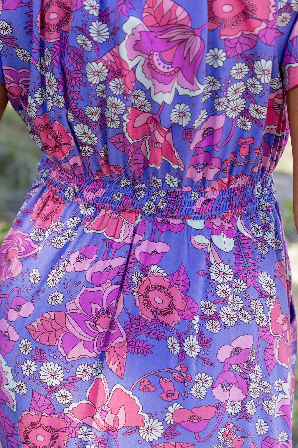 Louisa Maxi Dress in Purple Floral
