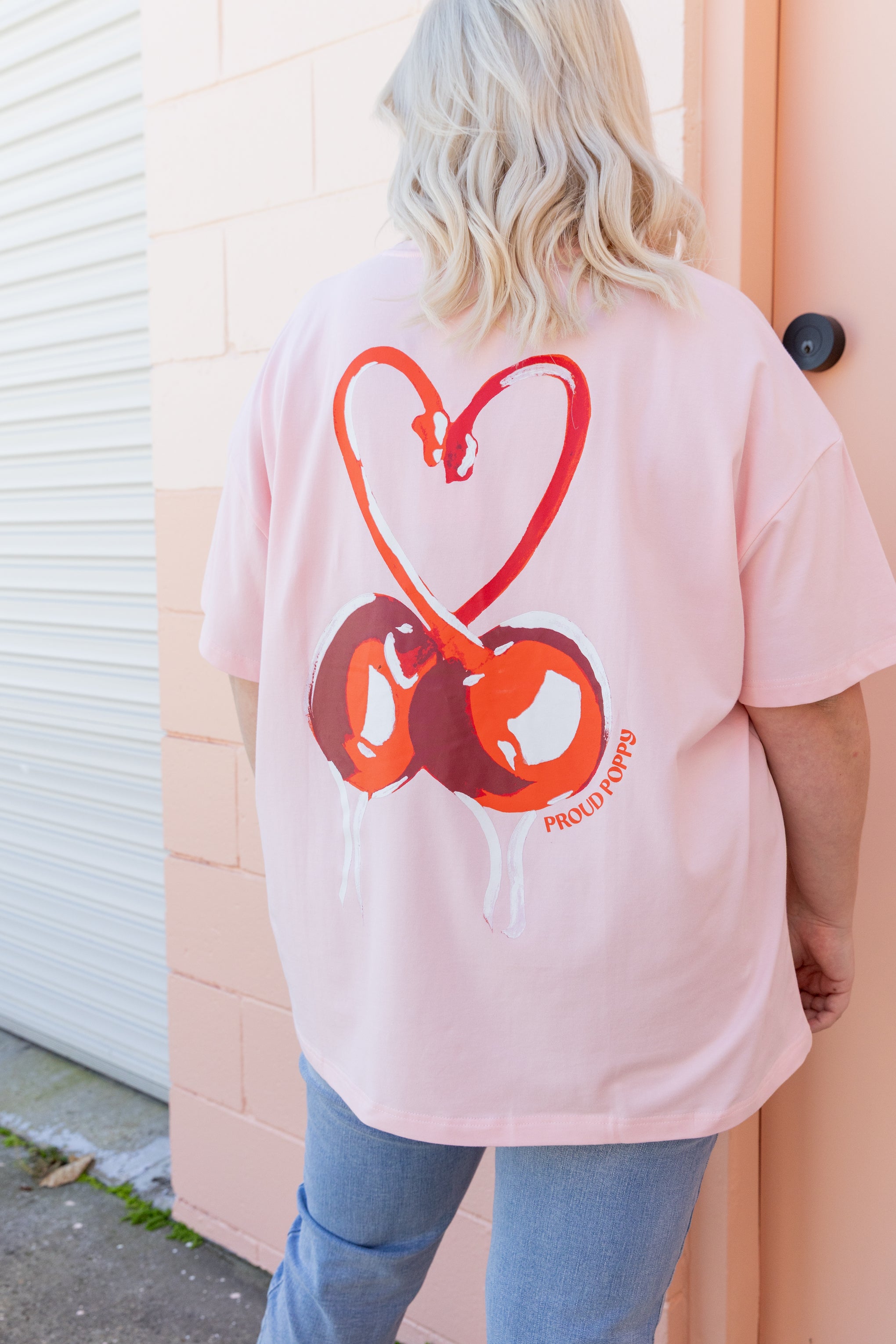 Alfie Oversized Tee in Cherry On Top