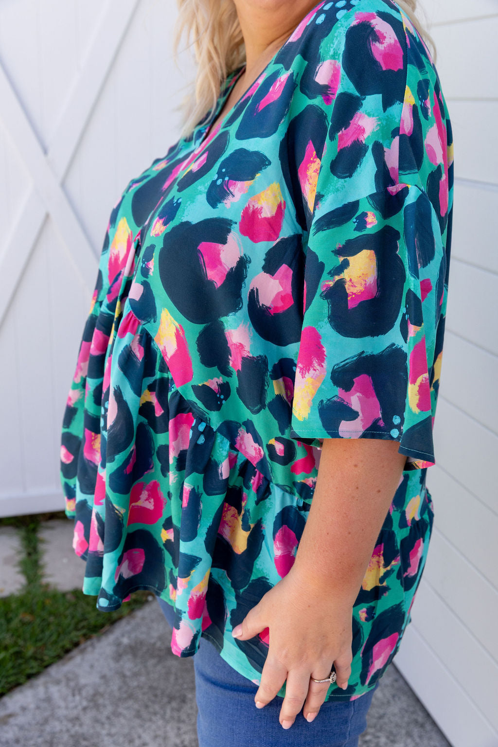 Peak Top in Green Leopard by Kasey Rainbow