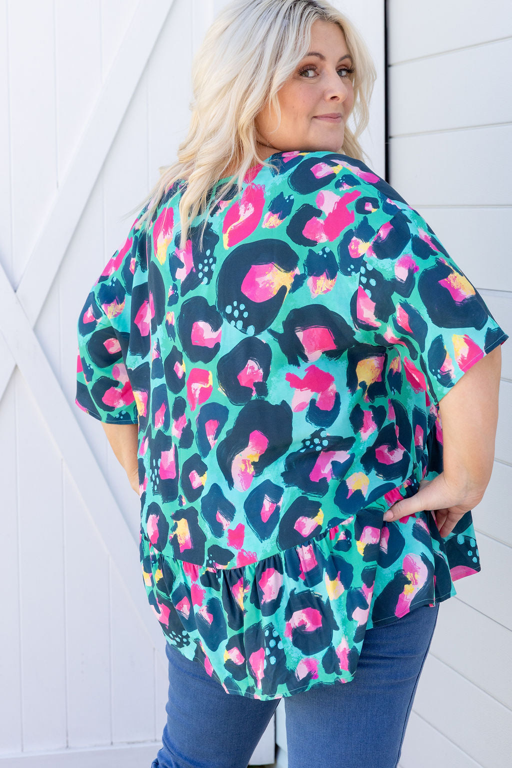 Peak Top in Green Leopard by Kasey Rainbow