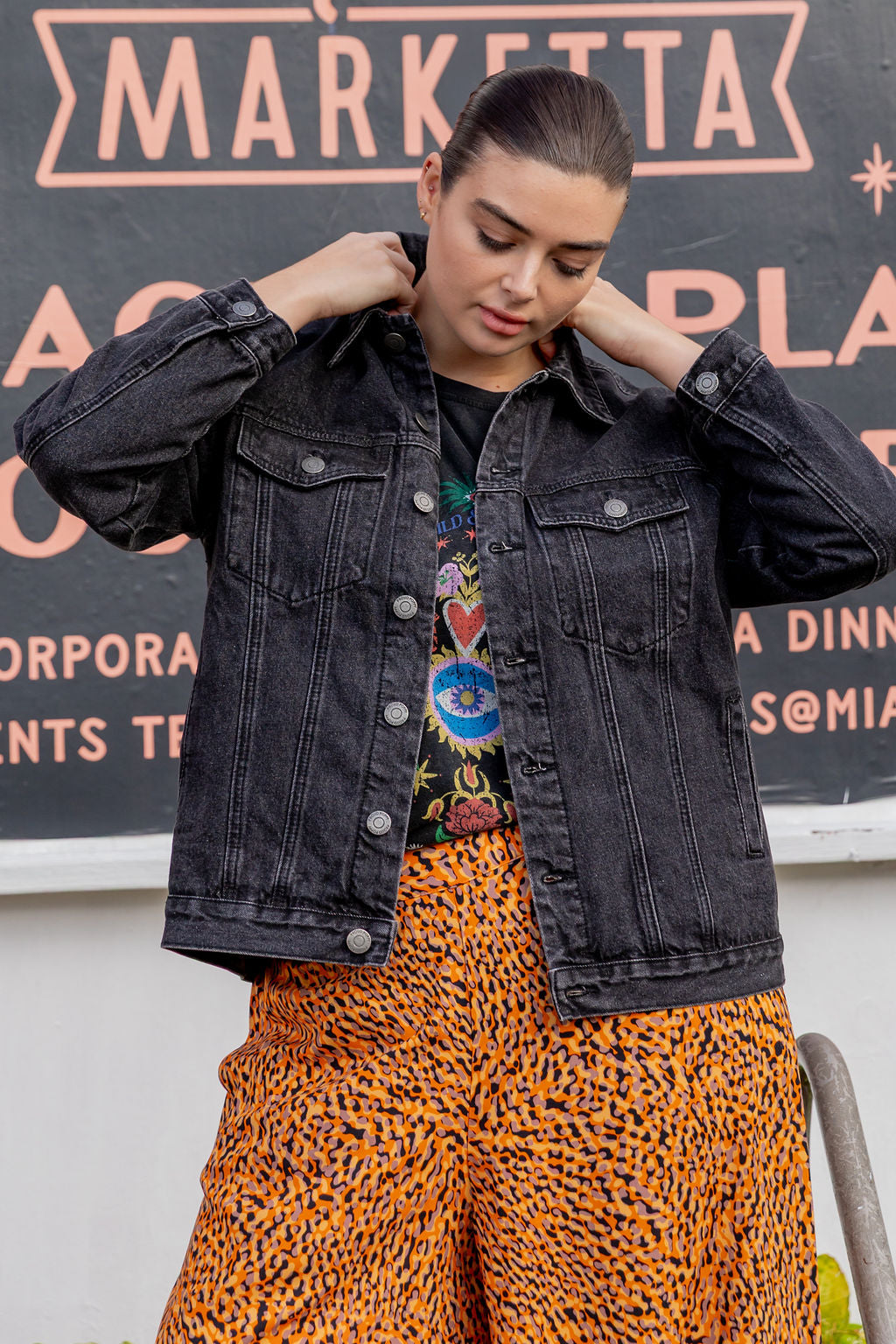 Hayden Boyfriend Jacket in Black Wash