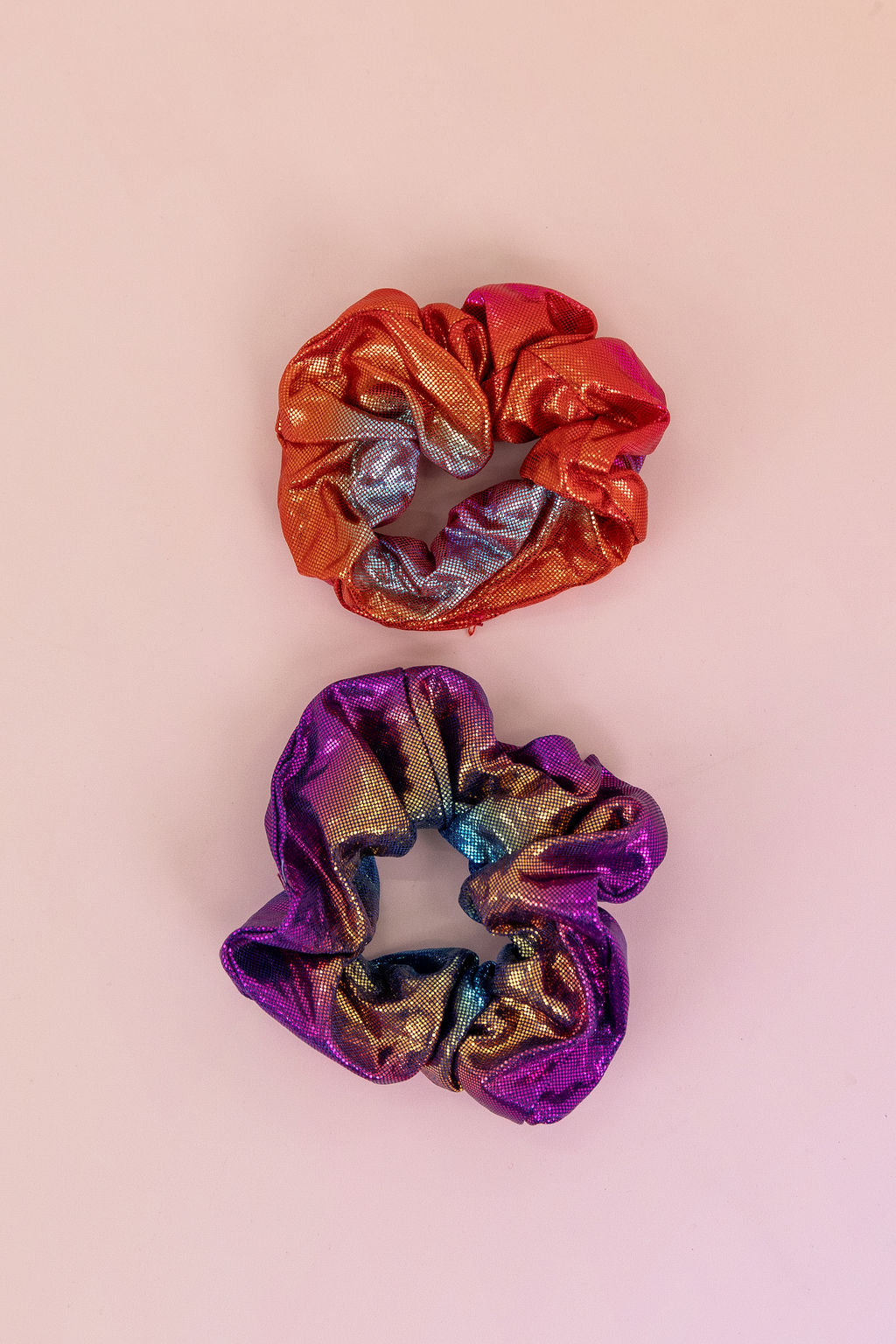 Rainbow Scrunchies – 2 Pack (Red-Orange & Purple)