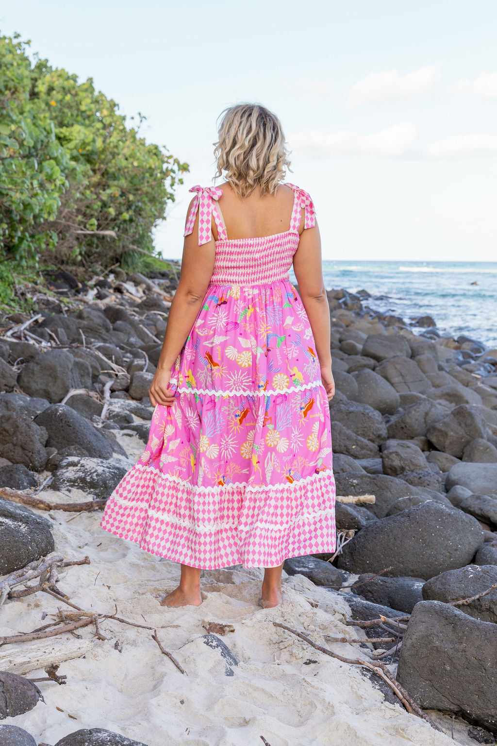 Allegra Dress in Serena/Sorrento Pink