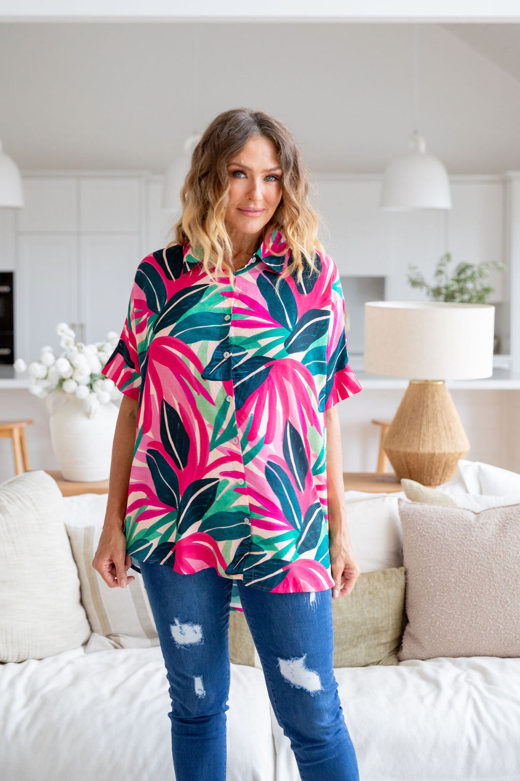Tammin Shirt in Jungle Pink