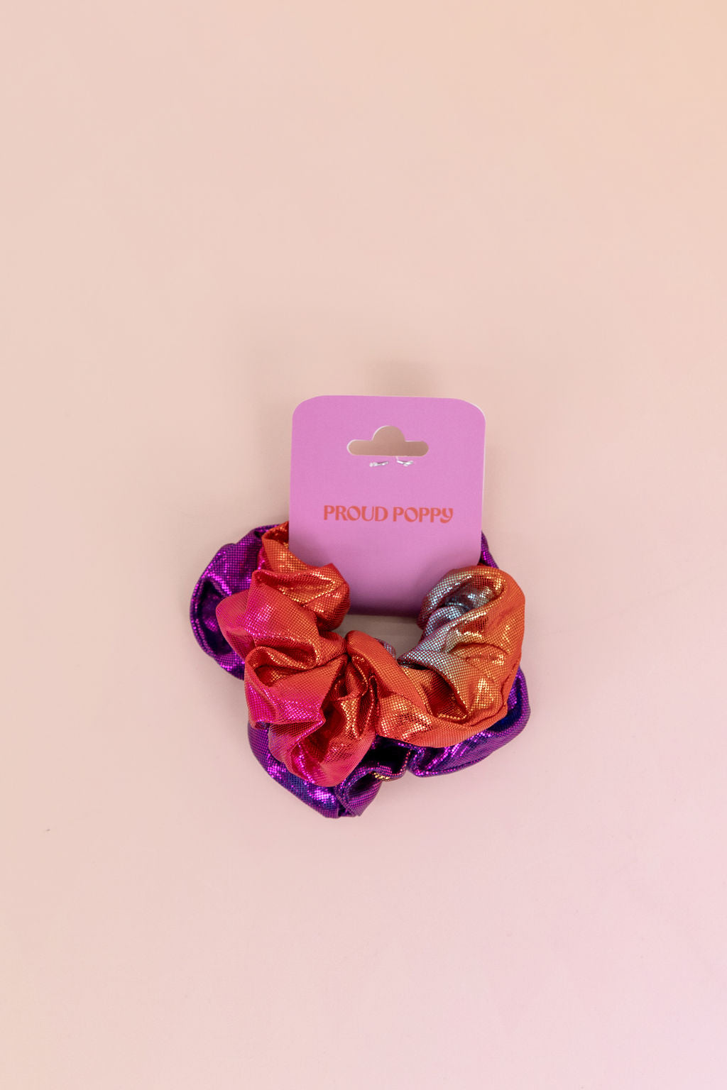 Rainbow Scrunchies – 2 Pack (Red-Orange & Purple)