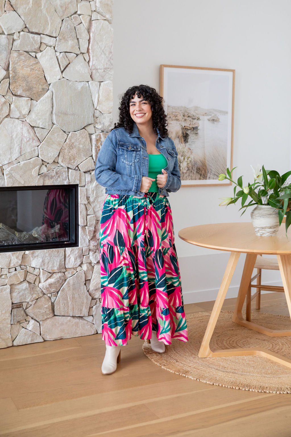 Carrie Skirt in Jungle Pink