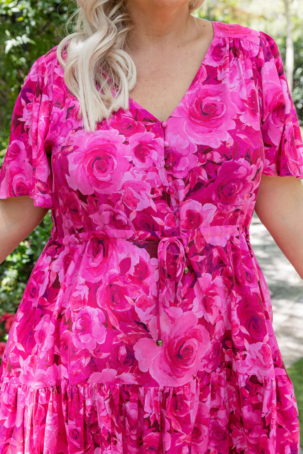Esmae Dress in Pink Roses