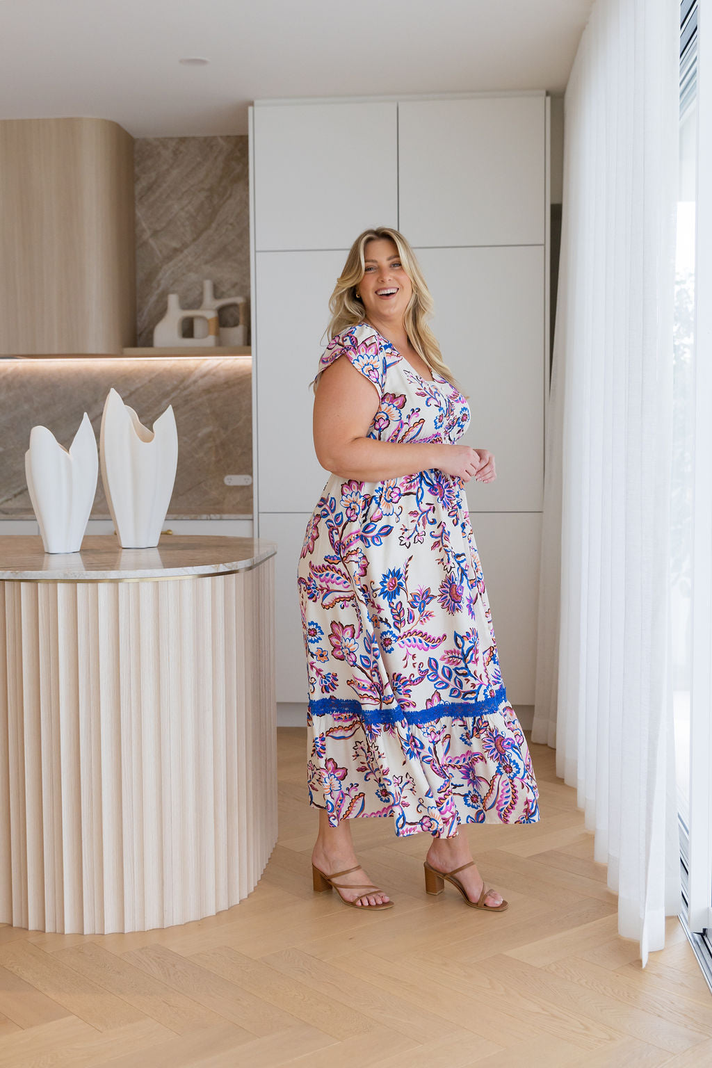 Louisa Maxi Dress in Floral Paint