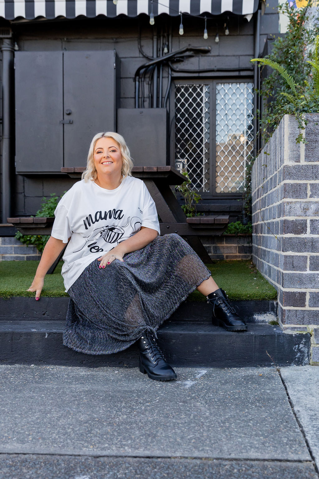 Mamma Needs Coffee Tee in White