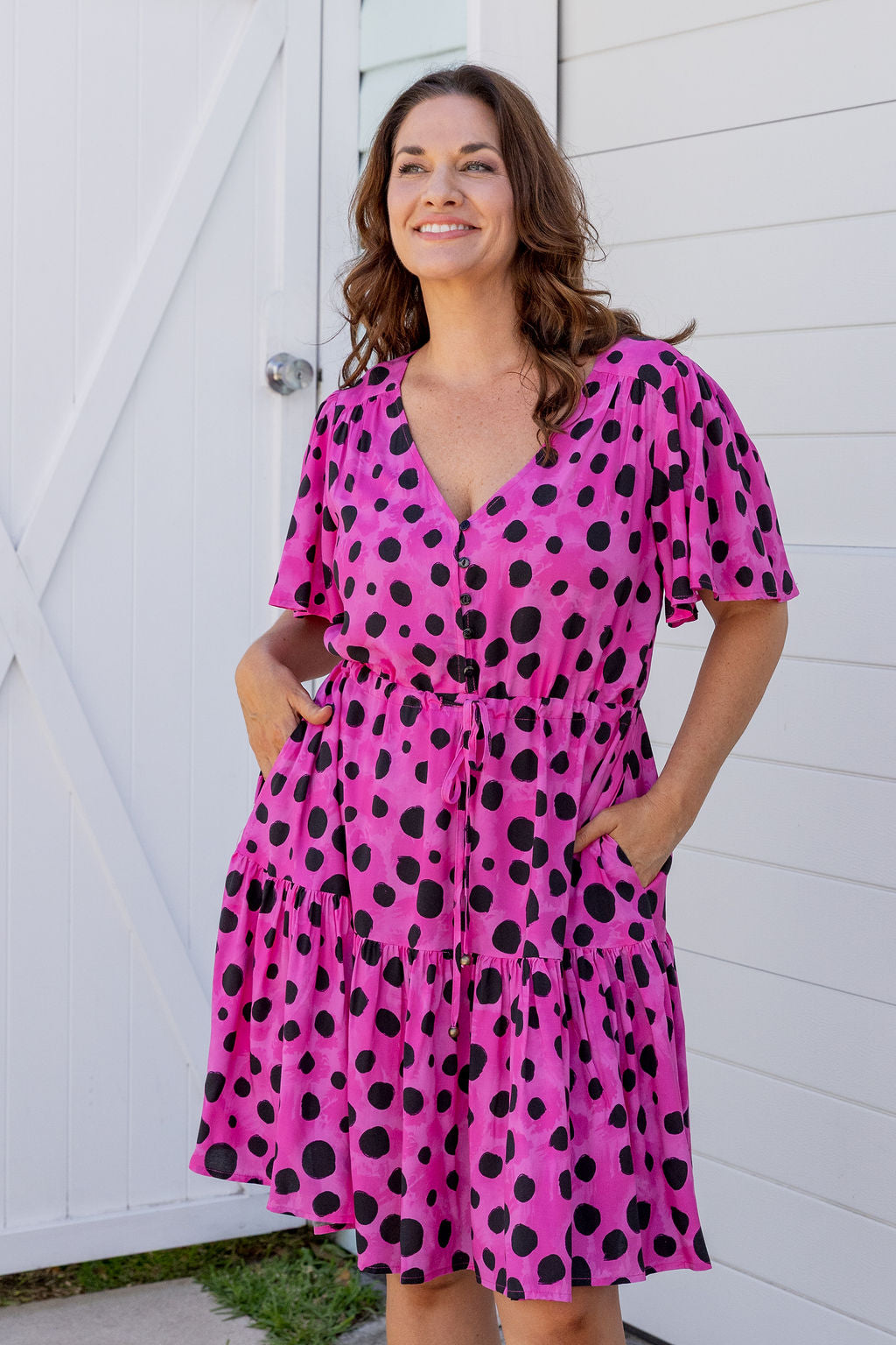 Esmae Dress in Pink Cheetah by Kasey Rainbow