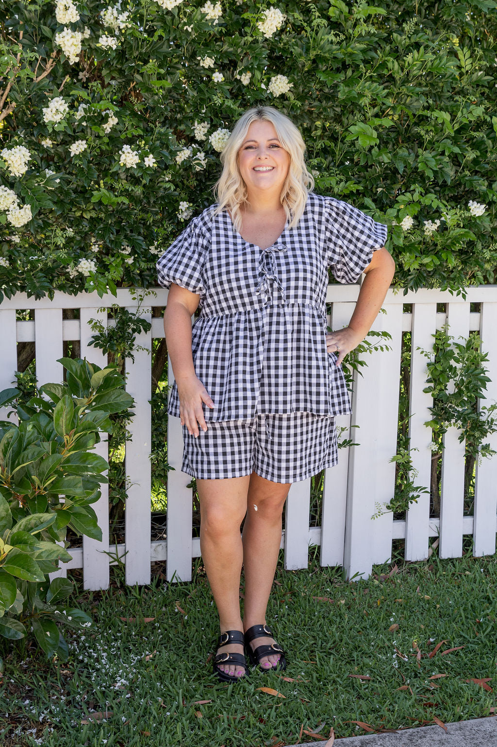 Harlow Short in Black Gingham