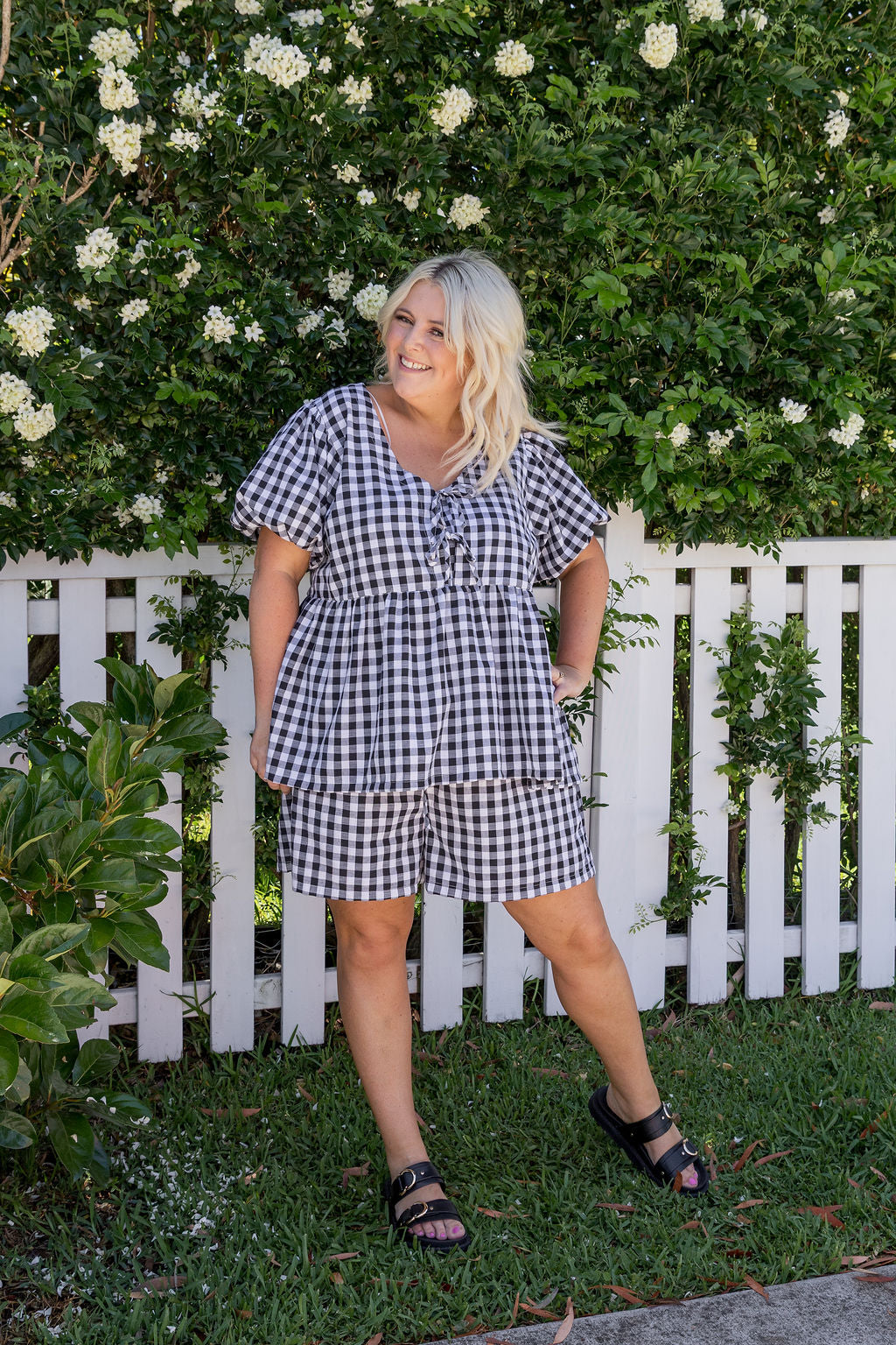 Harlow Short in Black Gingham