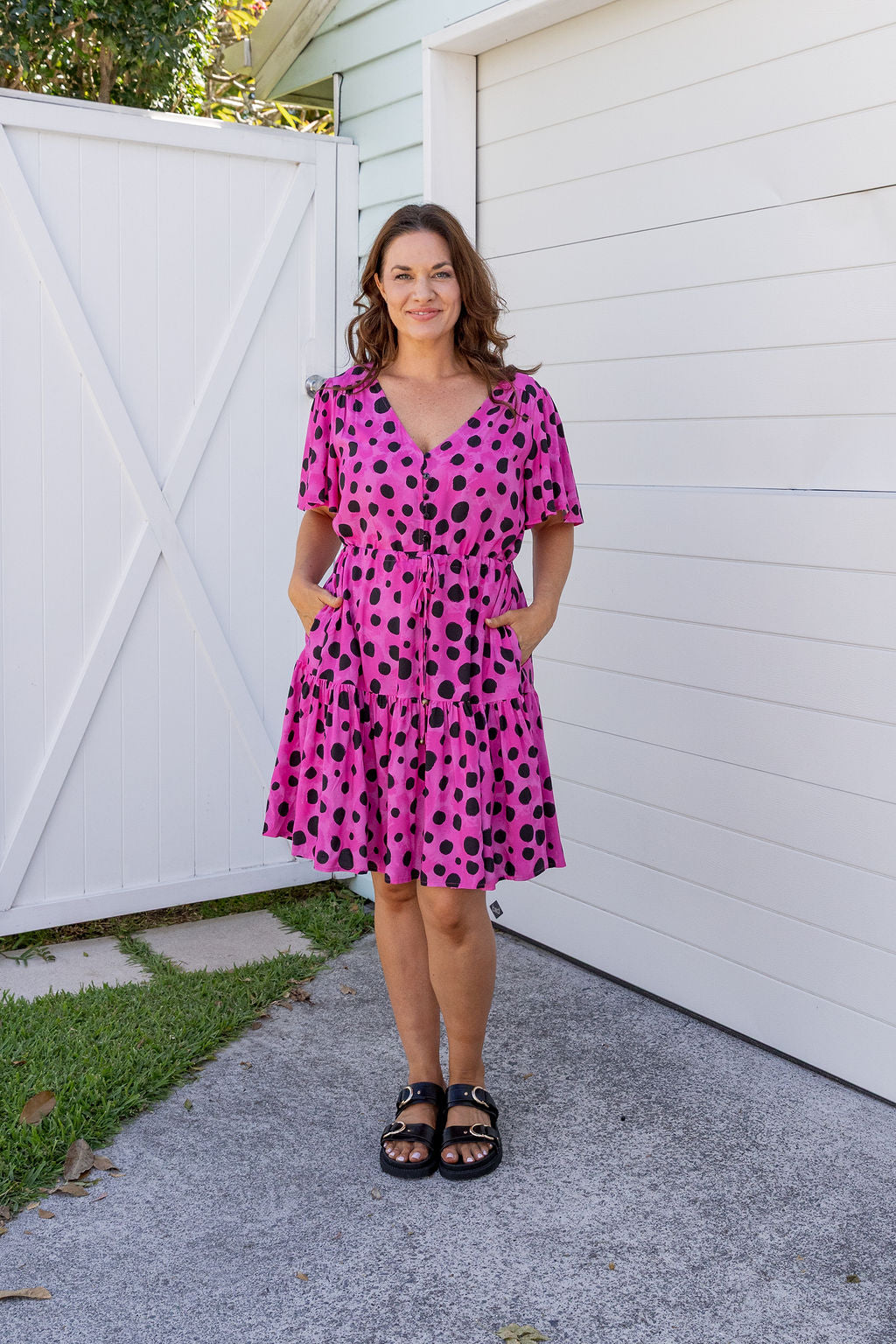 Esmae Dress in Pink Cheetah by Kasey Rainbow