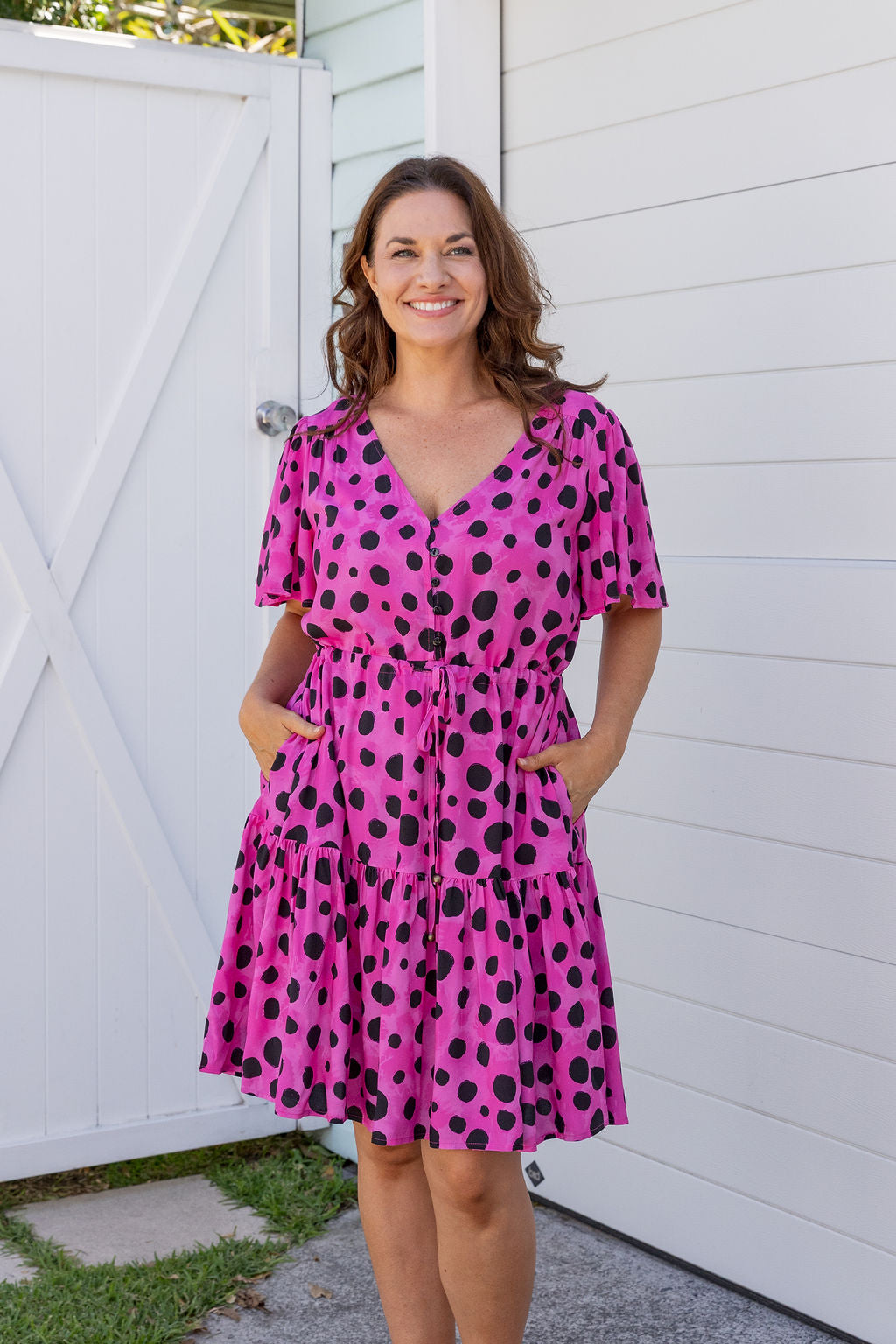 Esmae Dress in Pink Cheetah by Kasey Rainbow