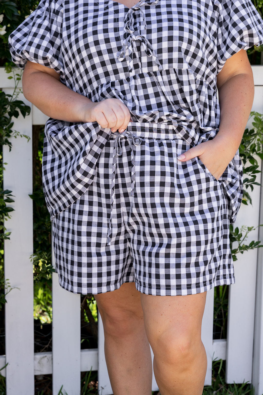 Harlow Short in Black Gingham