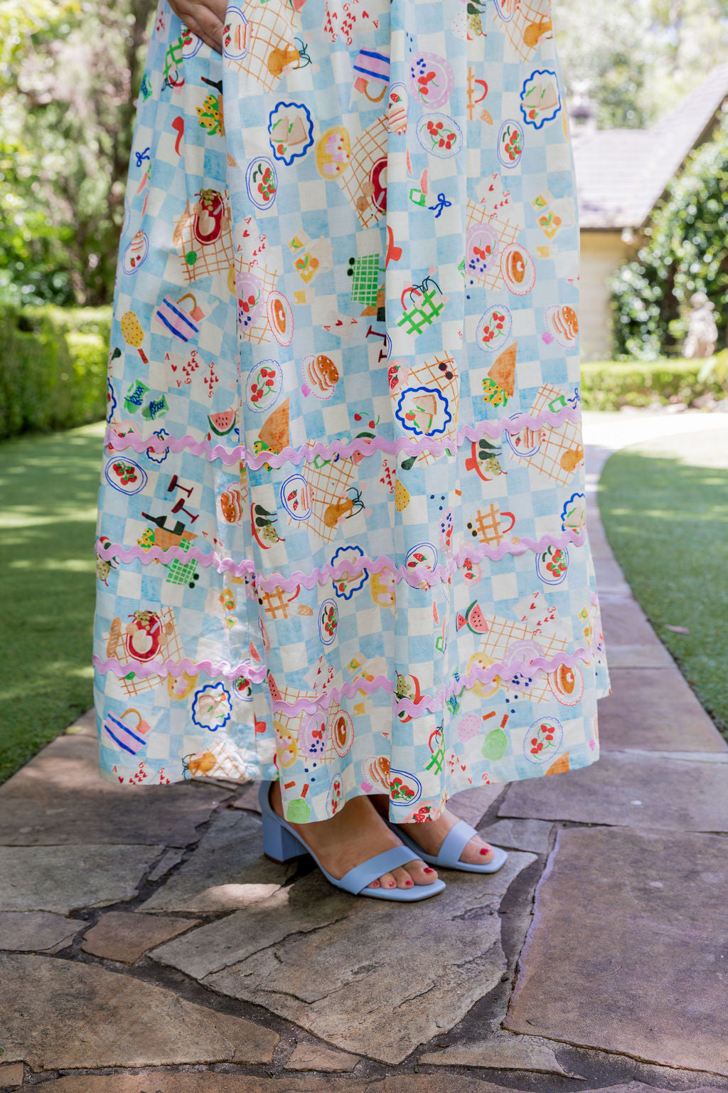 Giovanna Linen Blend Maxi Dress in Picnic