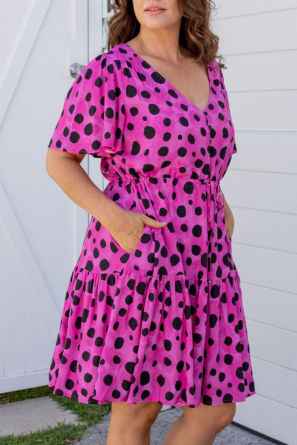 Esmae Dress in Pink Cheetah by Kasey Rainbow