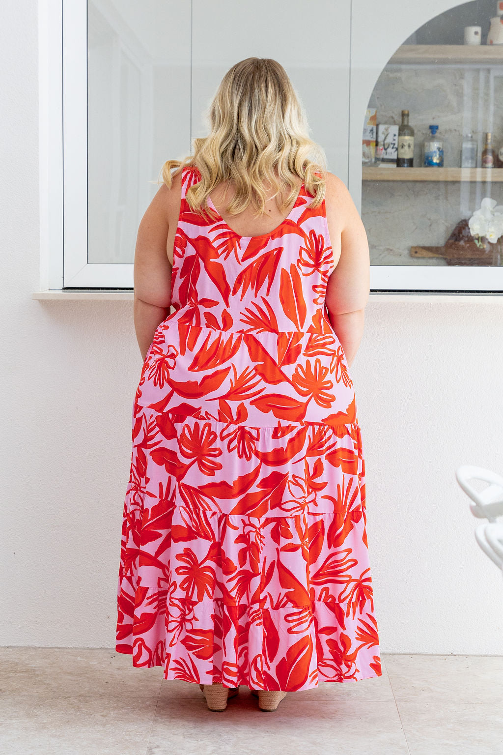 Ronnie Maxi Dress in Blush Fern