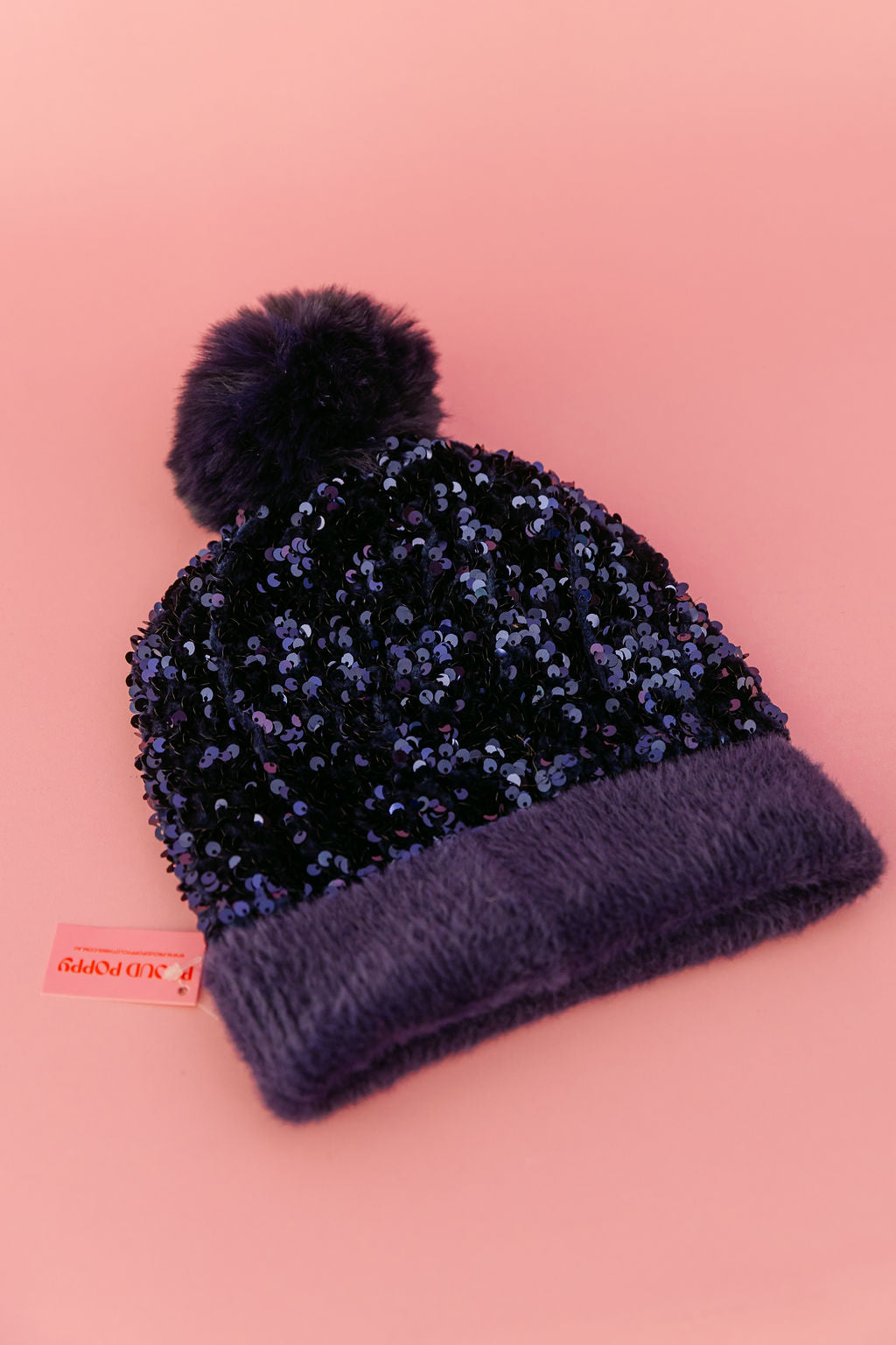 Glitzy Beanie in Navy